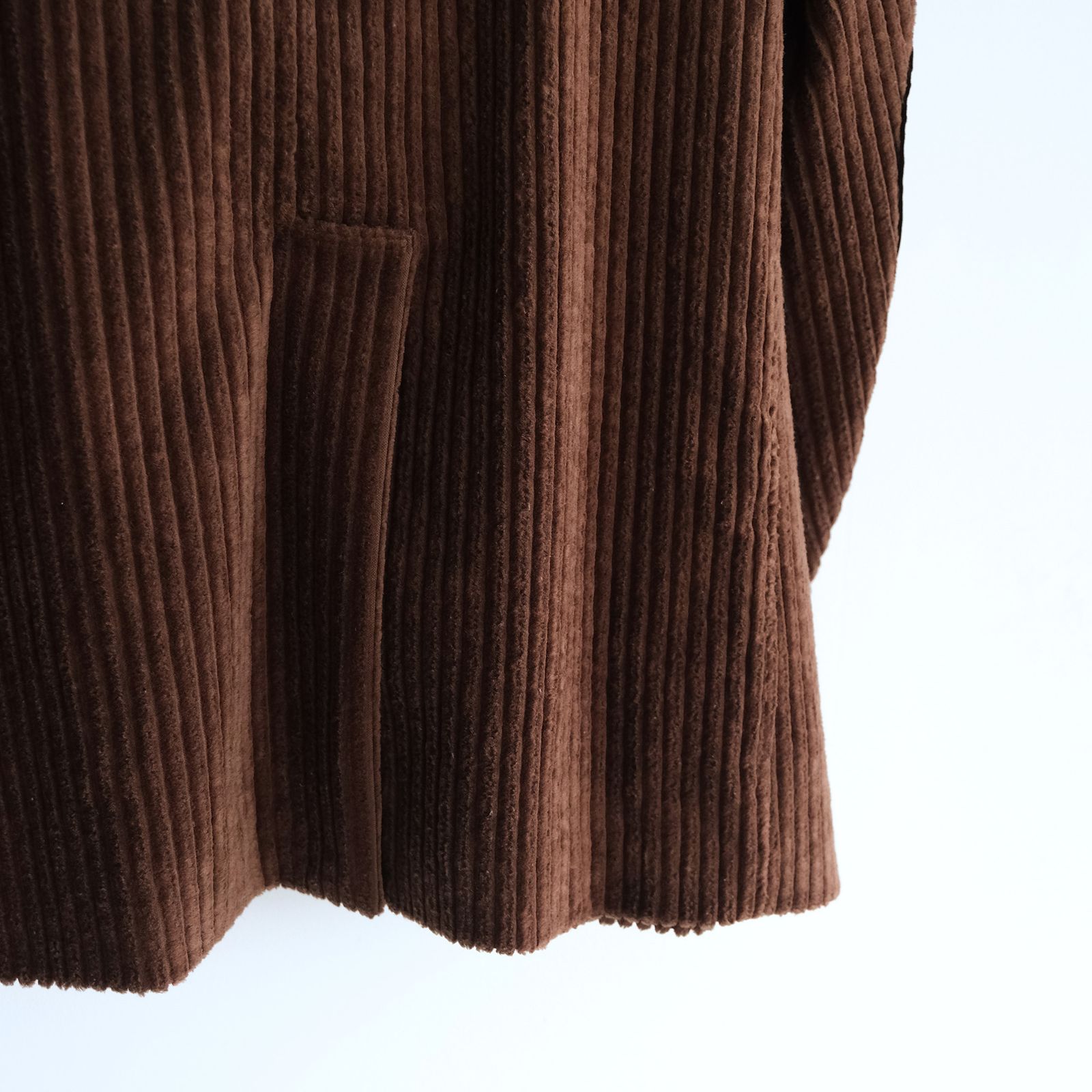 Corduroy Collarless Jacket -ジャケット-（Brown / ブラウン）