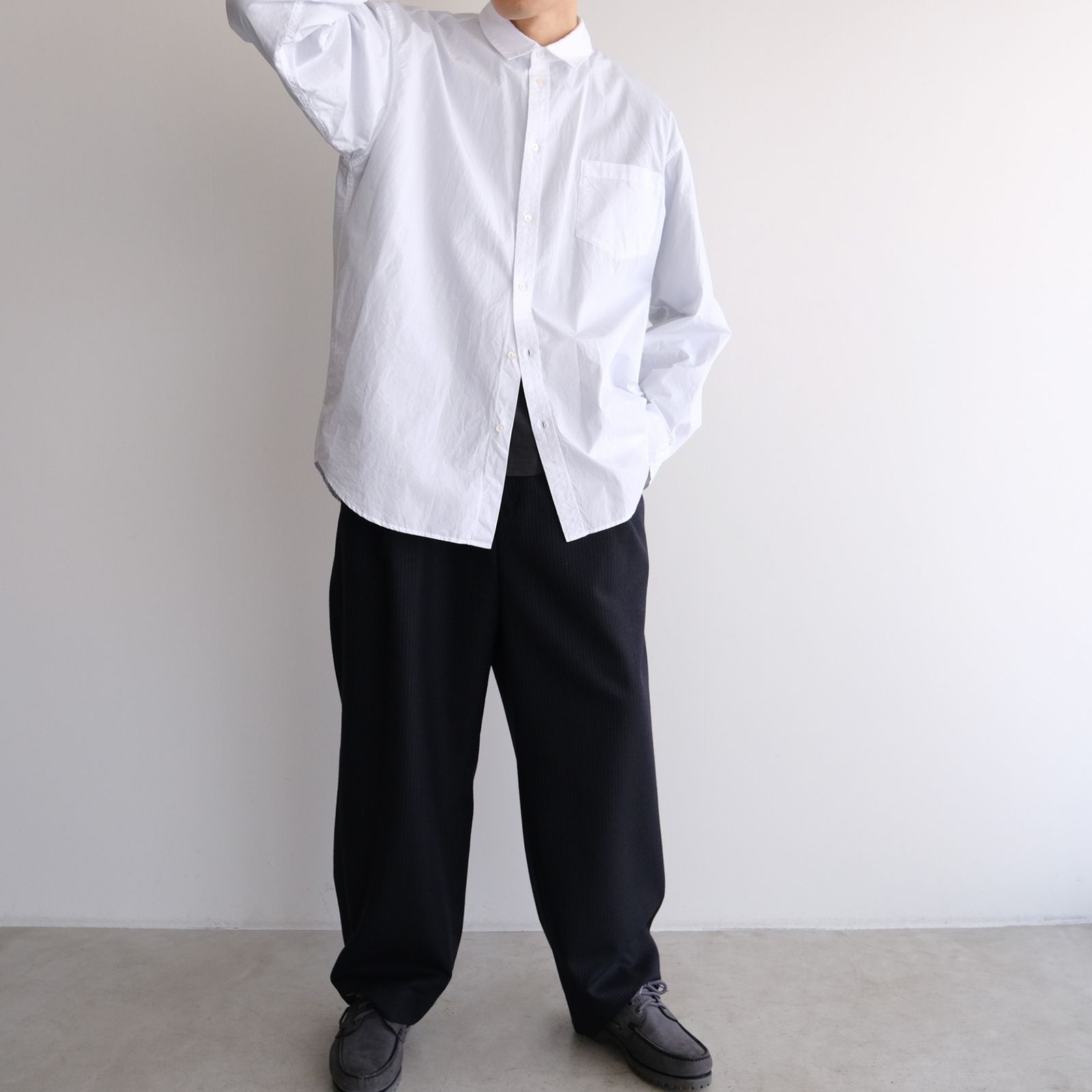 Suvin Broad Washed Shirt -シャツ-（White / ホワイト）