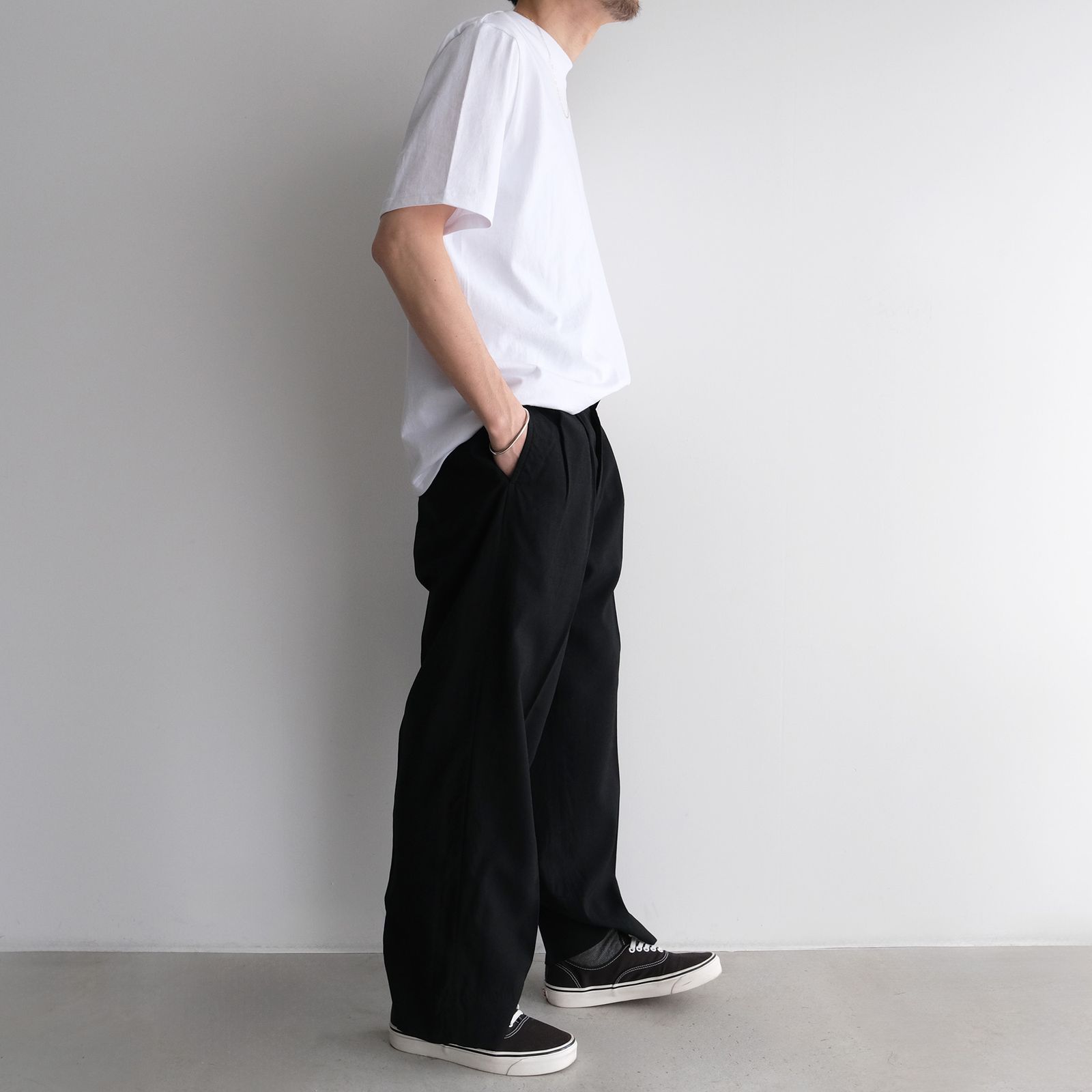Wool 2 Tuck Trousers -パンツ-（Black / ブラック）