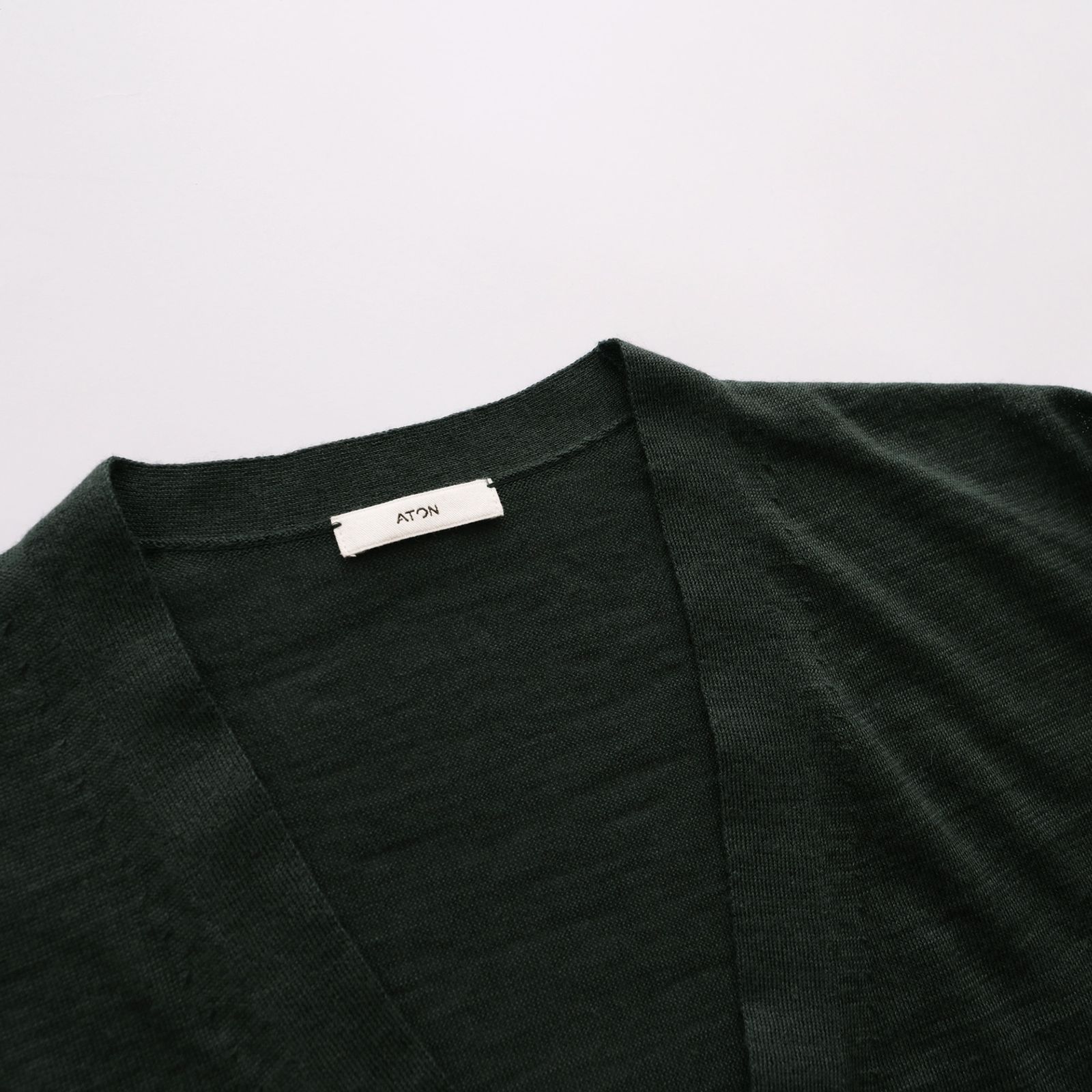 Ramie Cashimere V-Neck Knit Cardigan -ニット-（Green / グリーン）