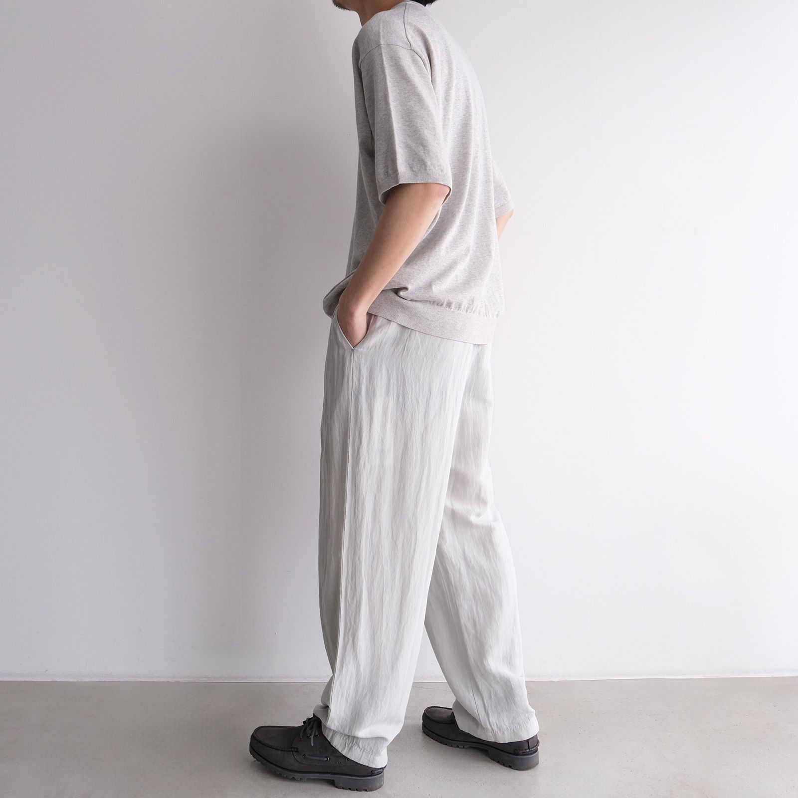 Cotton Linen Voile Loose Fit Pants -パンツ-（Sax / サックス）