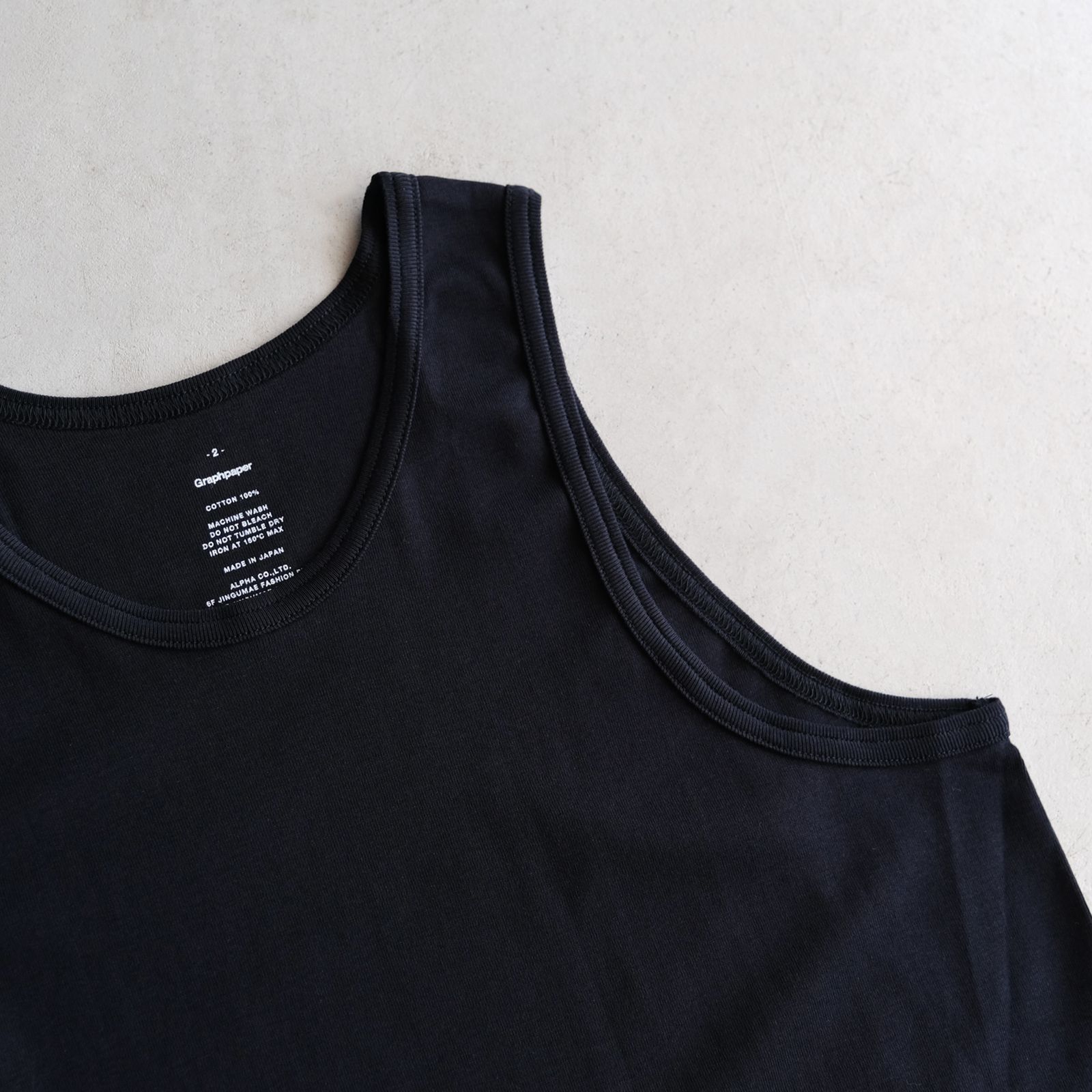 American Sea Island Cotton Tank Top -タンクトップ-（Black / ブラック）