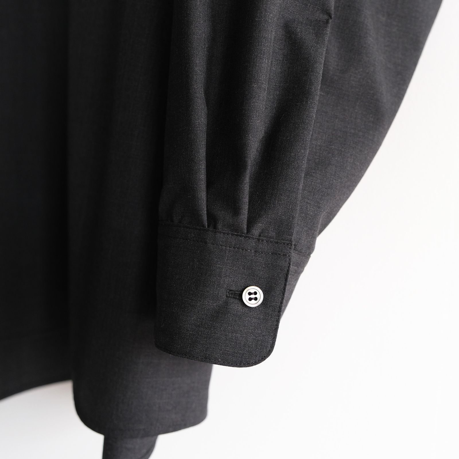 Fine Wool Heather L/S Skipper Shirt -シャツ-（Charcoal / チャコール）GU261-50320