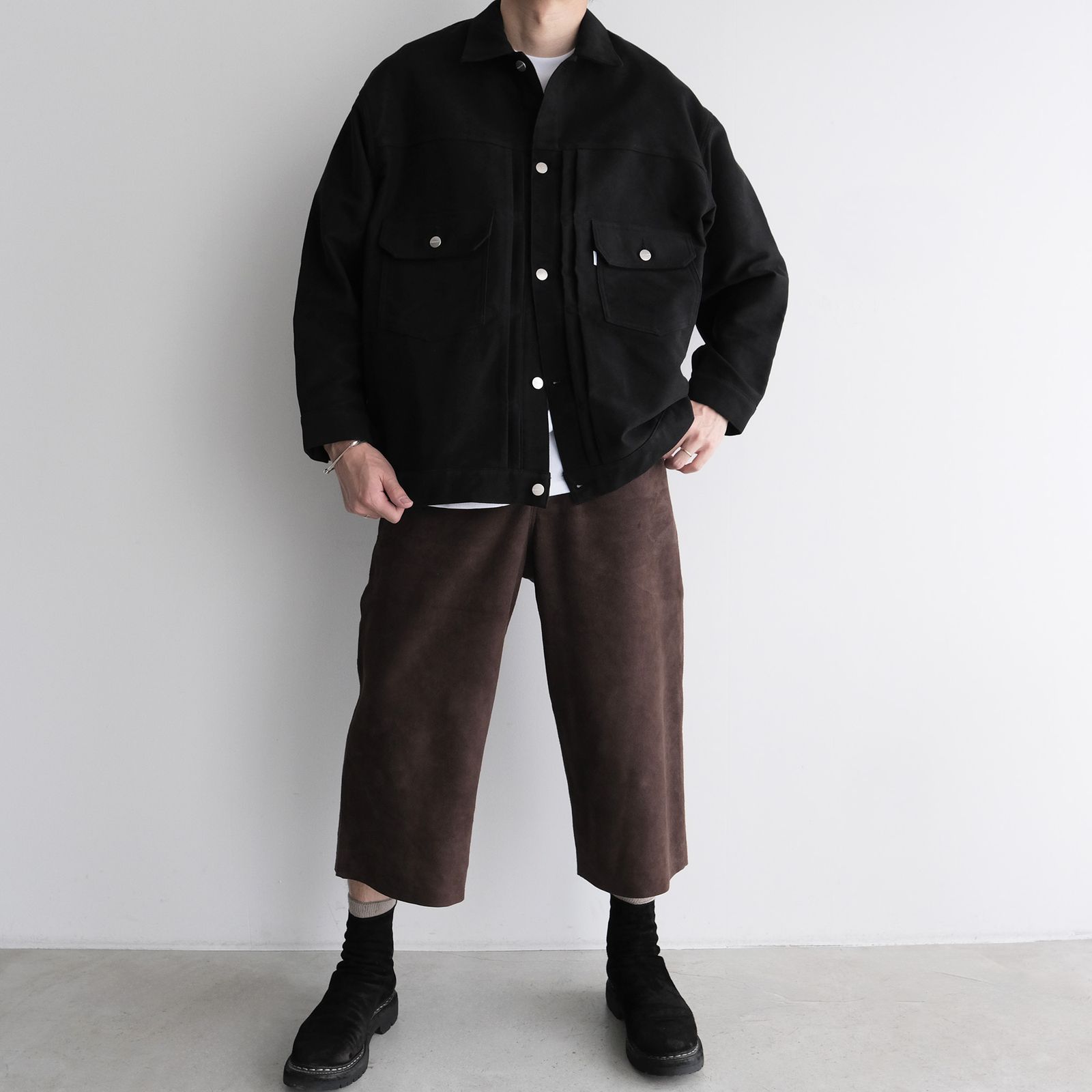 Cotton Double Serge Jacket -ジャケット-（Black / ブラック）GM263-20450
