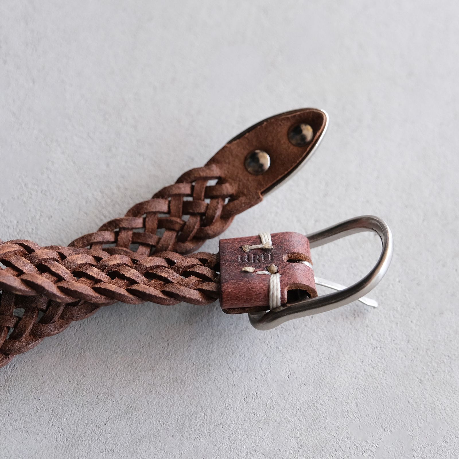 Leather Mesh Belt -ベルト-（Brown / ブラウン）