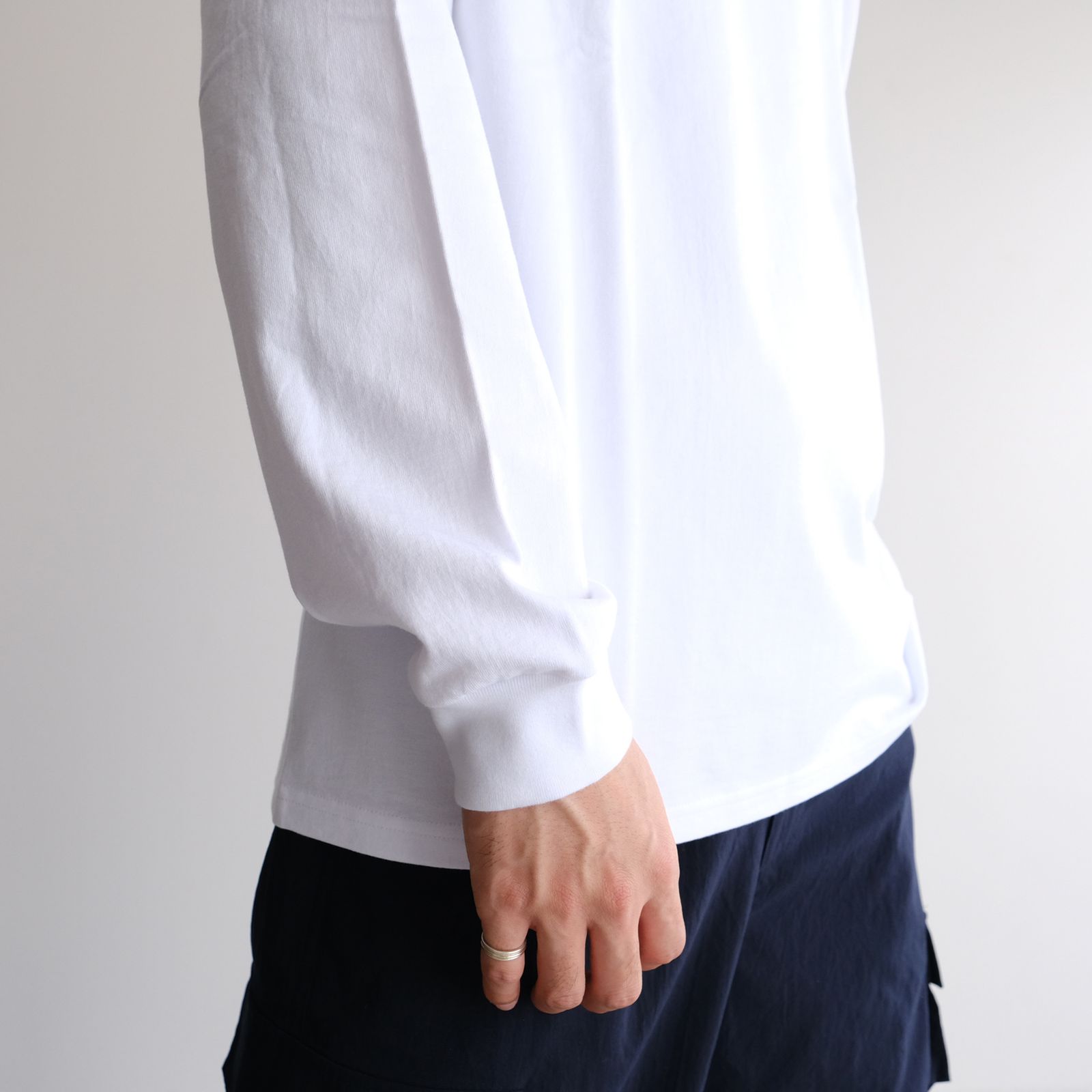 L/S Crew Neck Tee -Tシャツ-（White / ホワイト）GU254-70002B