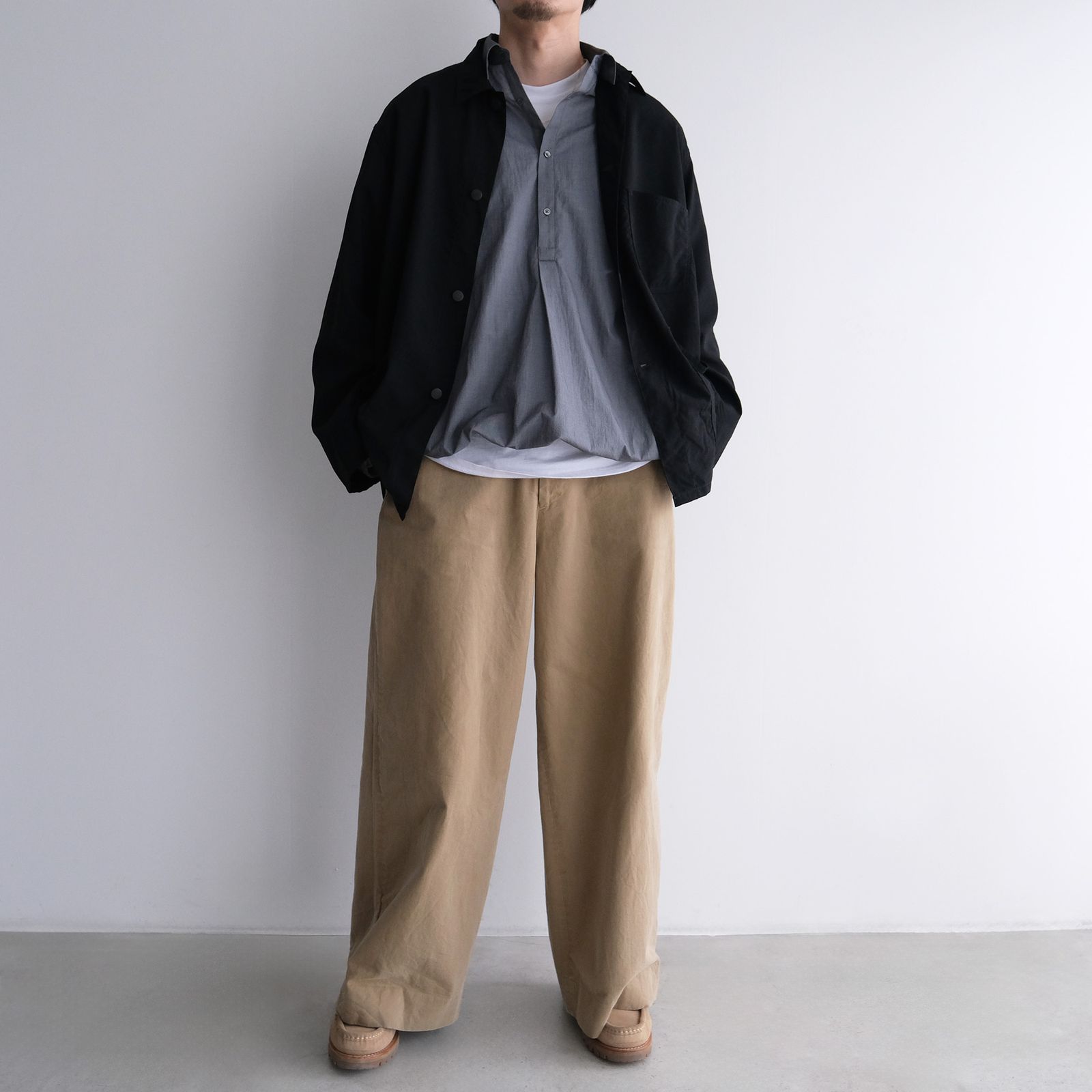 Seersucker Pullover Shirt -シャツ-（Gray / グレー）GU261-50445