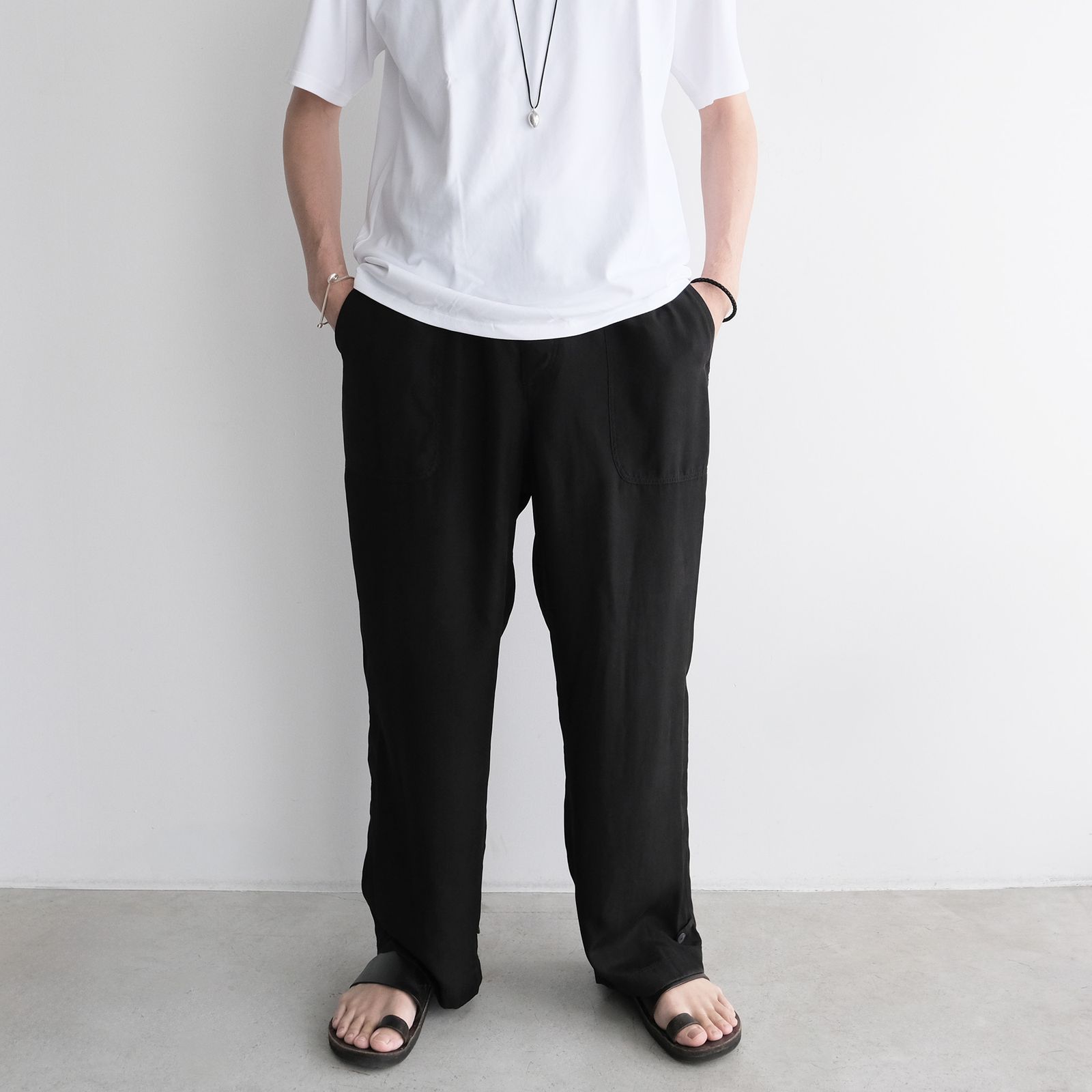 Fibril Silk Tafta Easy Baker Pants -パンツ-（Black / ブラック）