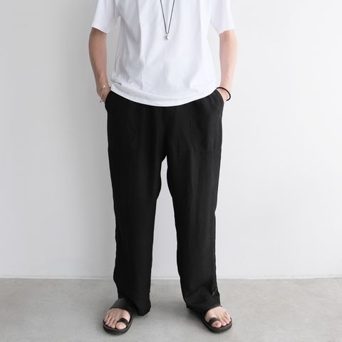 Fibril Silk Tafta Easy Baker Pants -パンツ-（Black / ブラック）