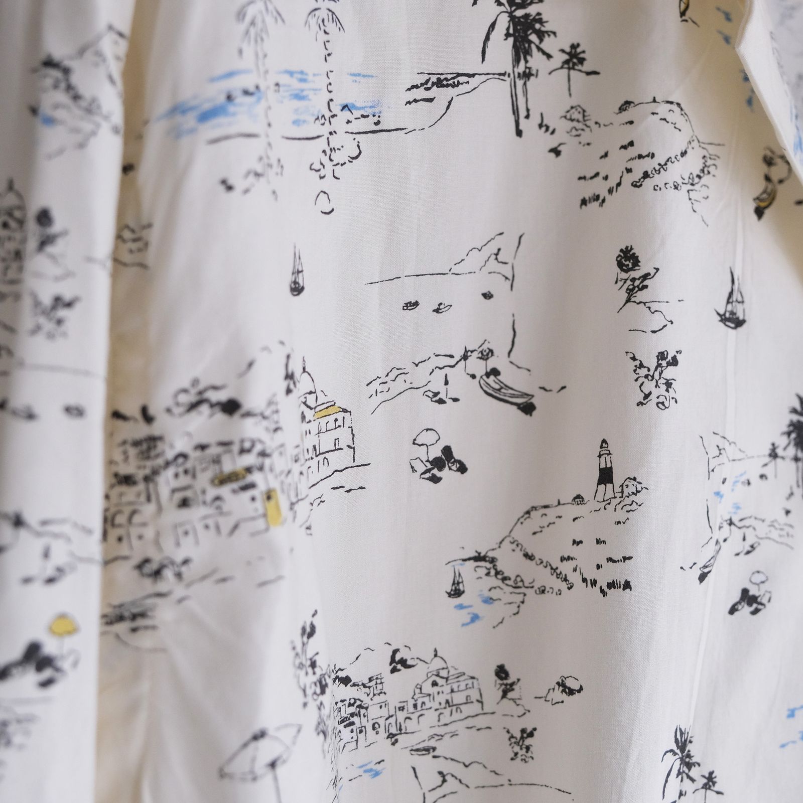Cotton Rayon - Open Collar L/S Shirts -シャツ-（Ivory / アイボリー）