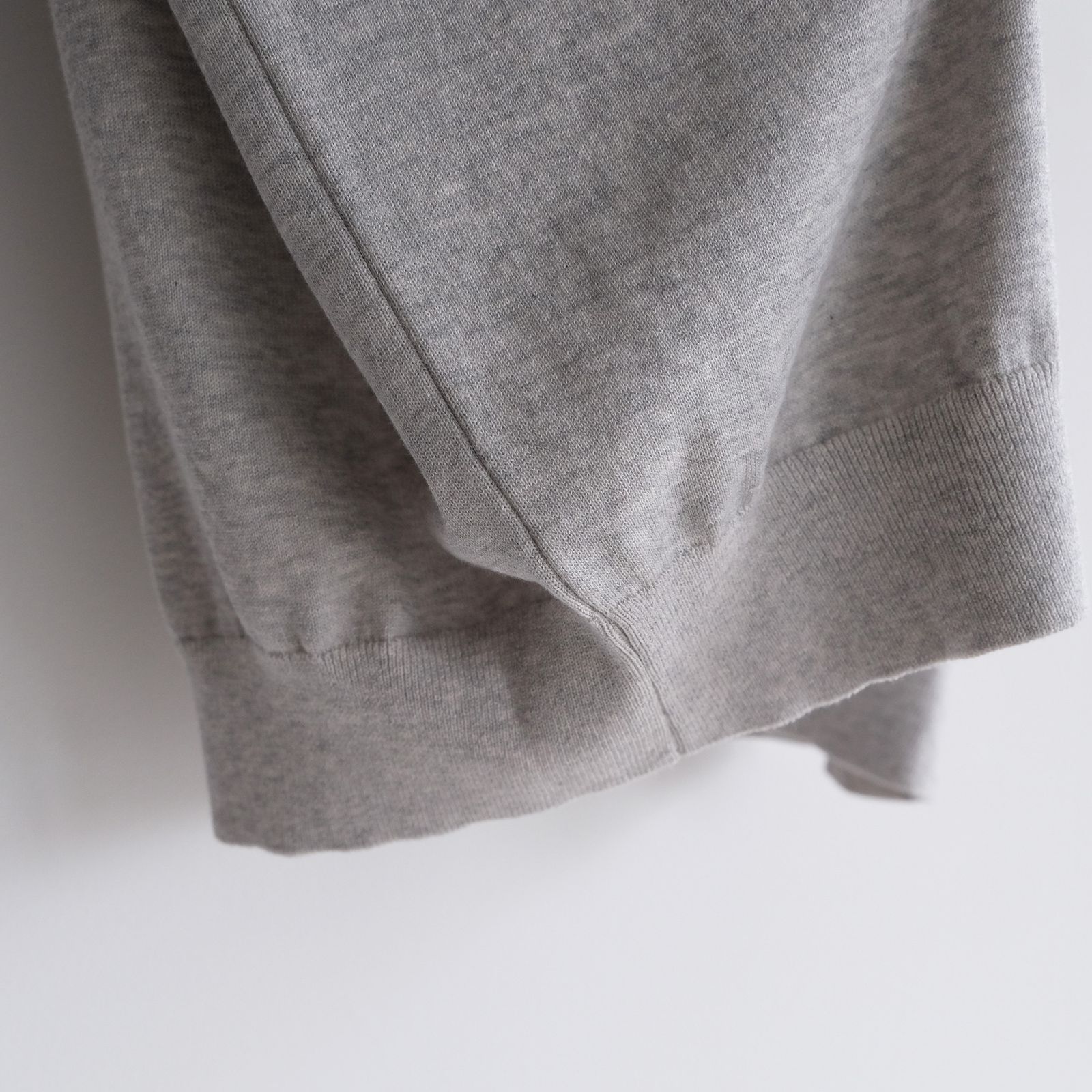 Cotton Washi Knit Half Sleeve Crew Neck Sweater -Tシャツ-（Gray / グレー）