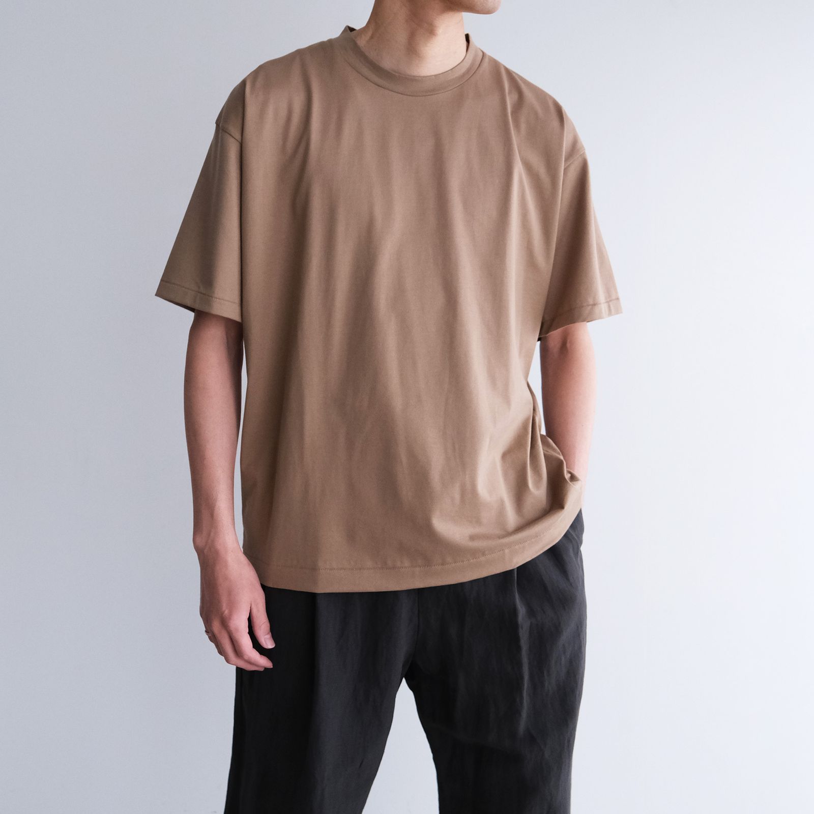 Suvin 60/2 Oversized T-Shirt -Tシャツ-（Camel / キャメル）