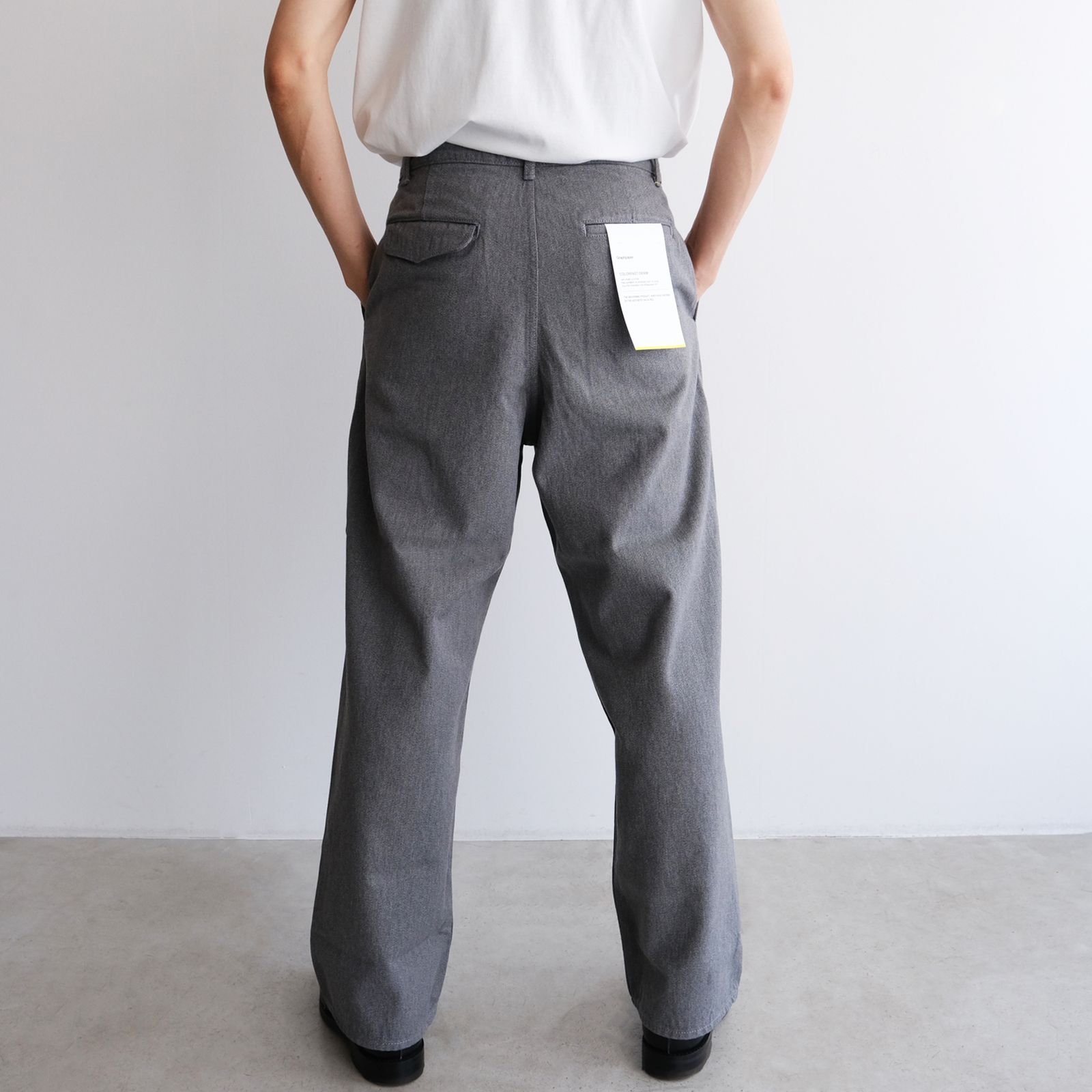 Graphpaper - Colorfast Denim Two Tuck Pants -パンツ-（Gray / グレー） | STACK STORE