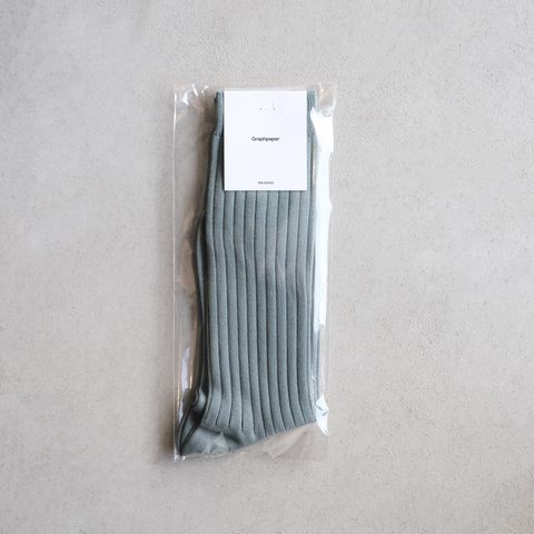 Graphpaper Rib Socks -ソックス-（Smoke Blue / スモーク ブルー）GU261-90291C