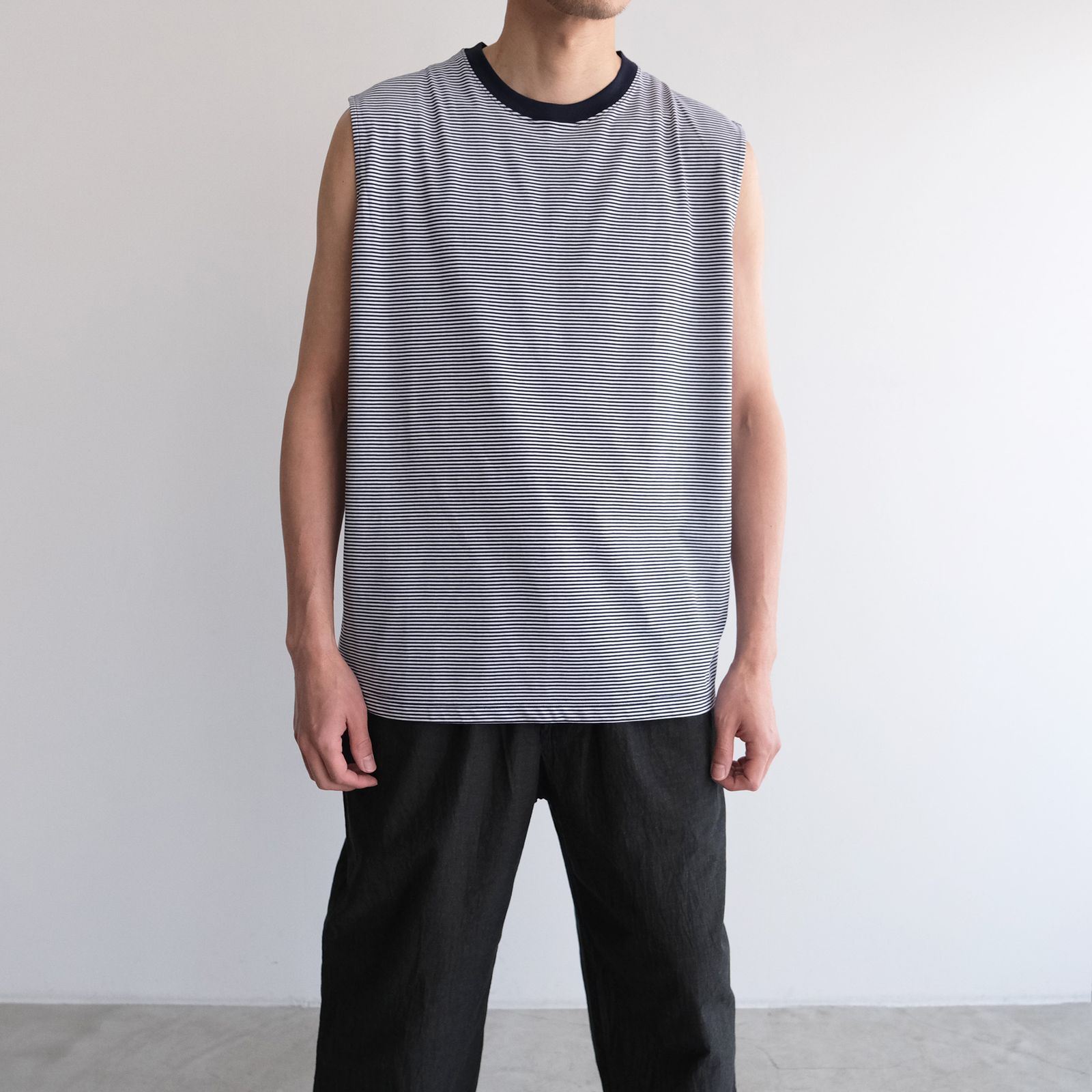 Hi Qualitee N/S -タンクトップ-（Navy Border / ネイビーボーダー）