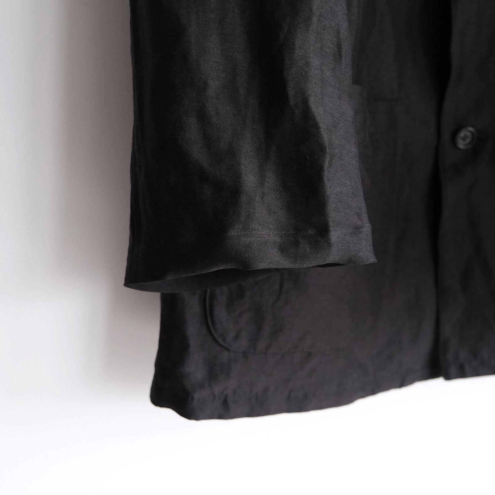 Linen Cupro Back Satin Work Jacket -ジャケット-（Black / ブラック）GM261-20370