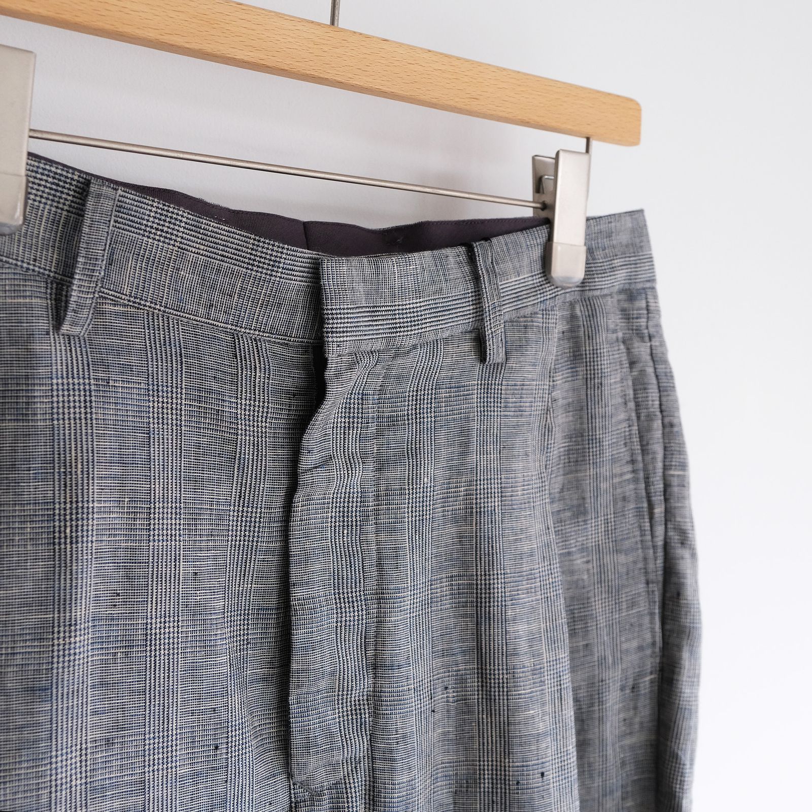 Linen-1 Tuck Pantst -パンツ-（G.Plaid / グレンチェック）
