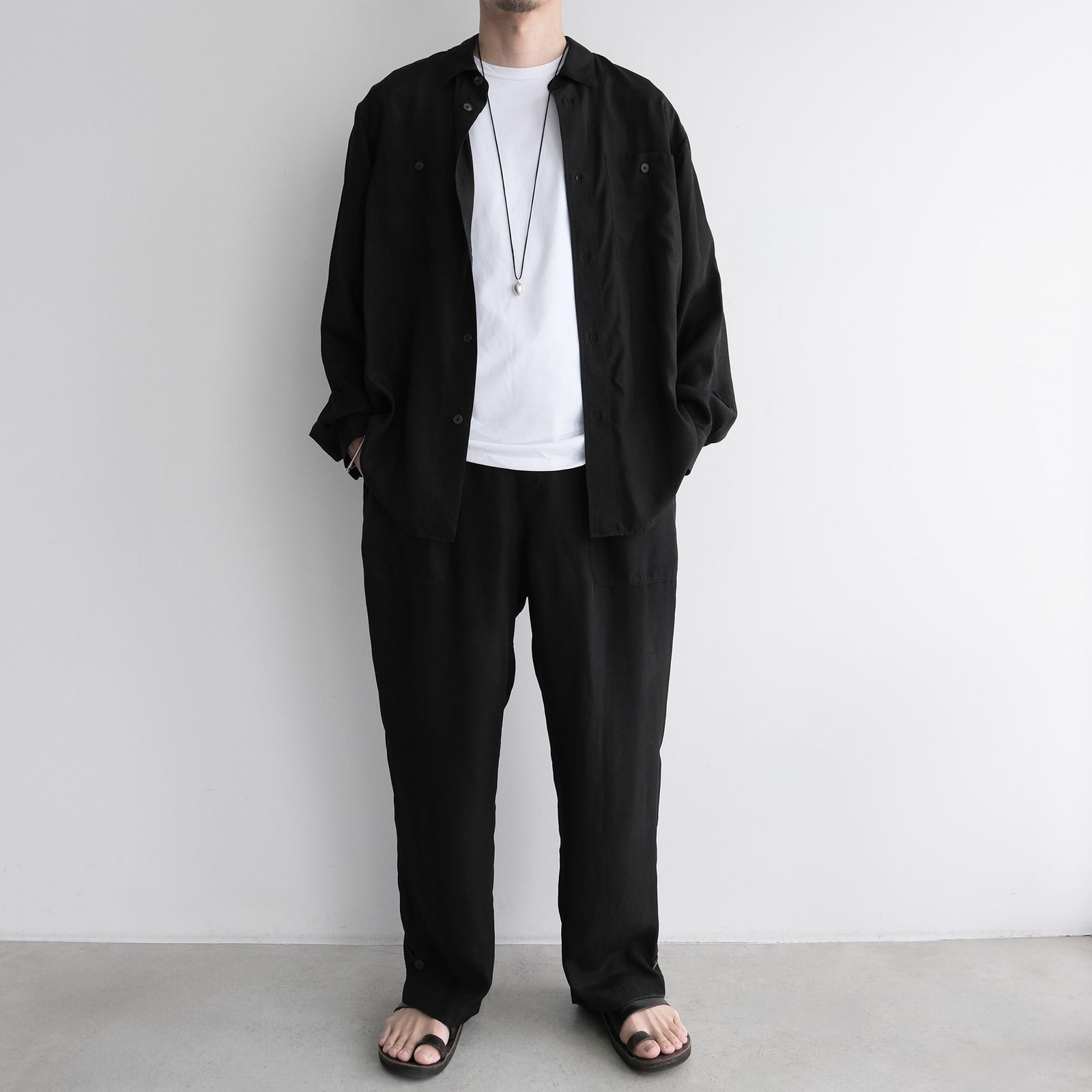 Fibril Silk Tafta Easy Baker Pants -パンツ-（Black / ブラック）