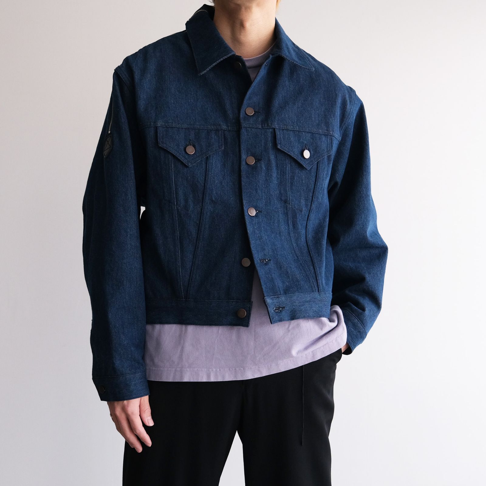 "1"Zip:Denim Jacket - ジャケット（D.Blue / ダークブルー）
