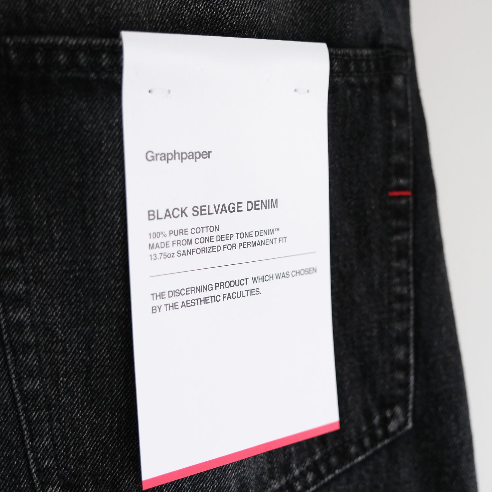 Selvage Denim Five Pocket Tapered Pants -パンツ-（Black Dark Fade / ブラックダークフェード）