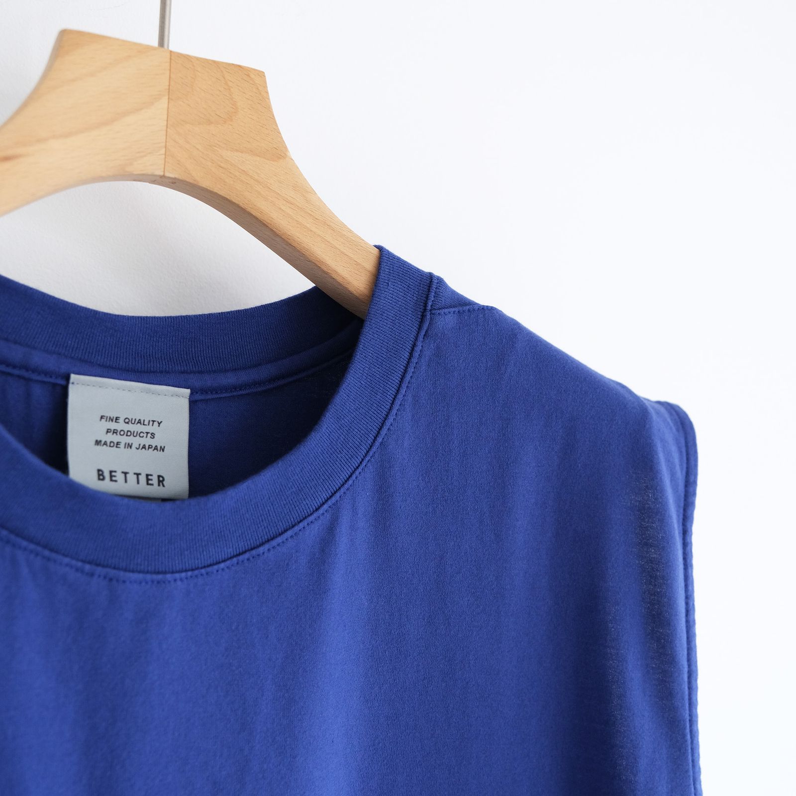Giza Cotton No Sleeve T-Shirt -ノースリーブ-（Blue / ブルー）