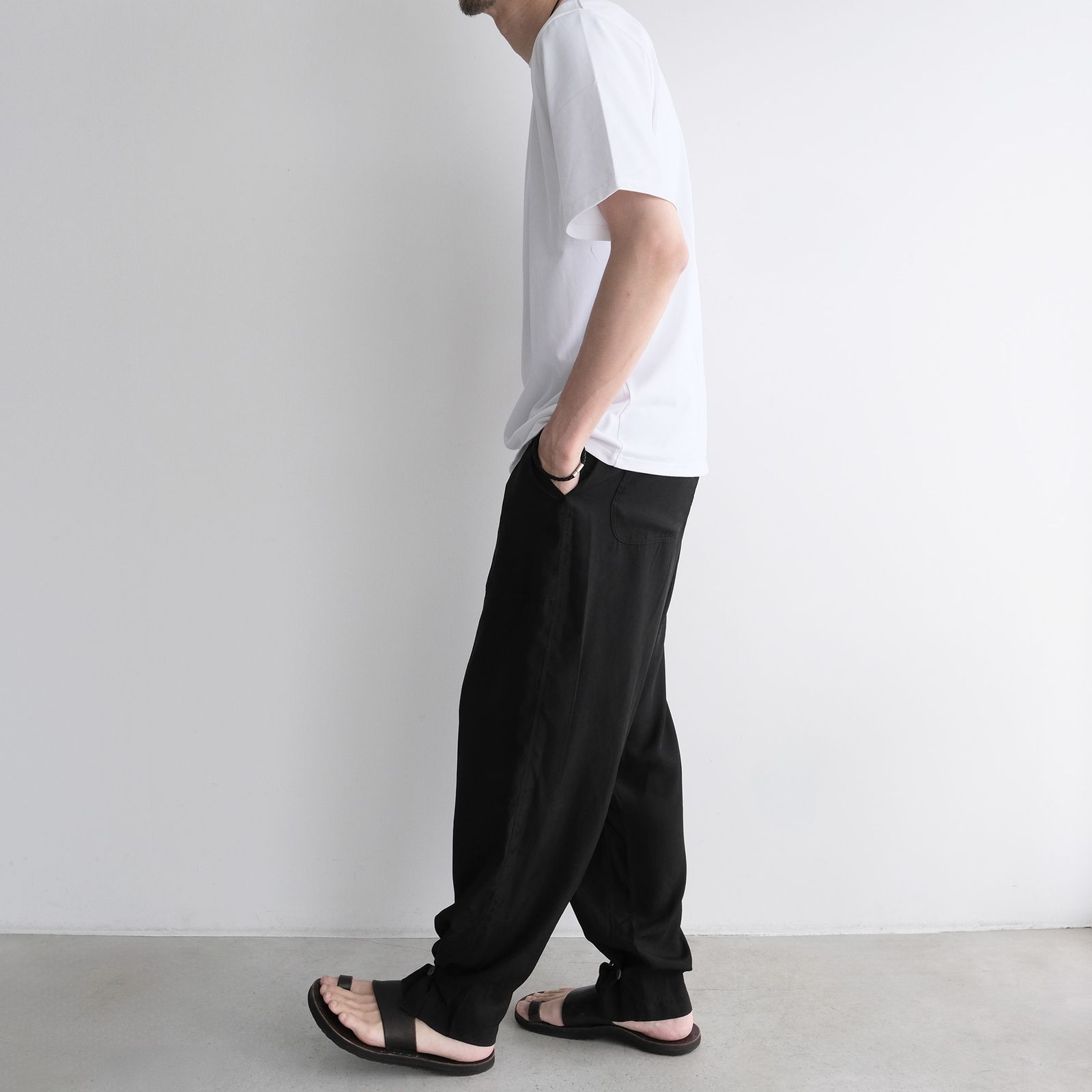 Fibril Silk Tafta Easy Baker Pants -パンツ-（Black / ブラック）