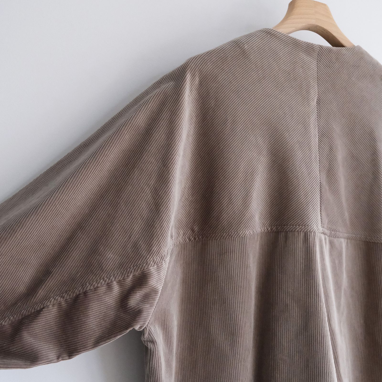 Suvin Corduroy Collarless Jacket -ジャケット-（Grege / グレージュ）