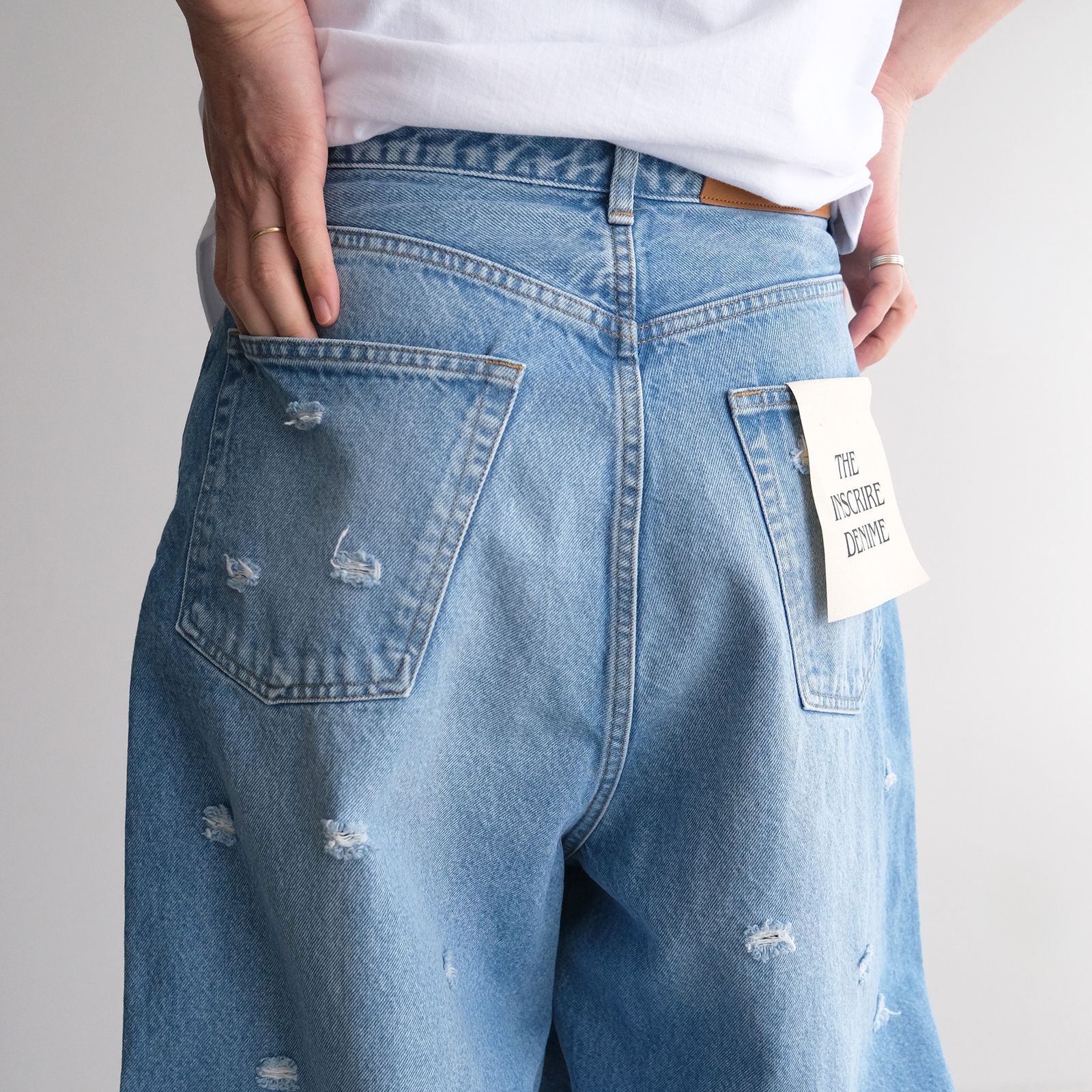 Dot Hole Denim Pants -デニム-（Blue Used / ブルー ユーズド）