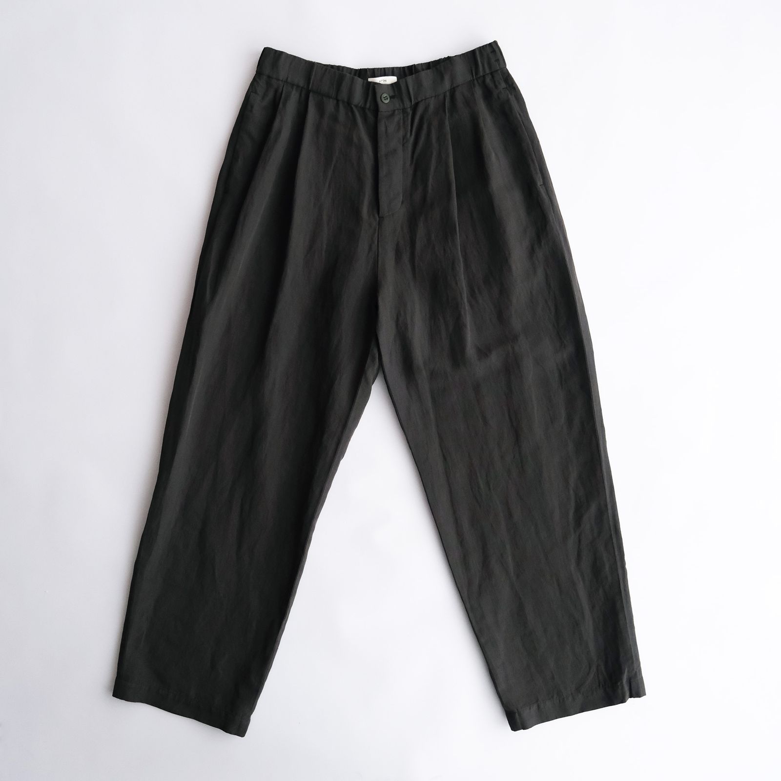 Cotton Linen Voile Two Tucked Easy Pants -パンツ-（Dark Green / ダークグリーン）