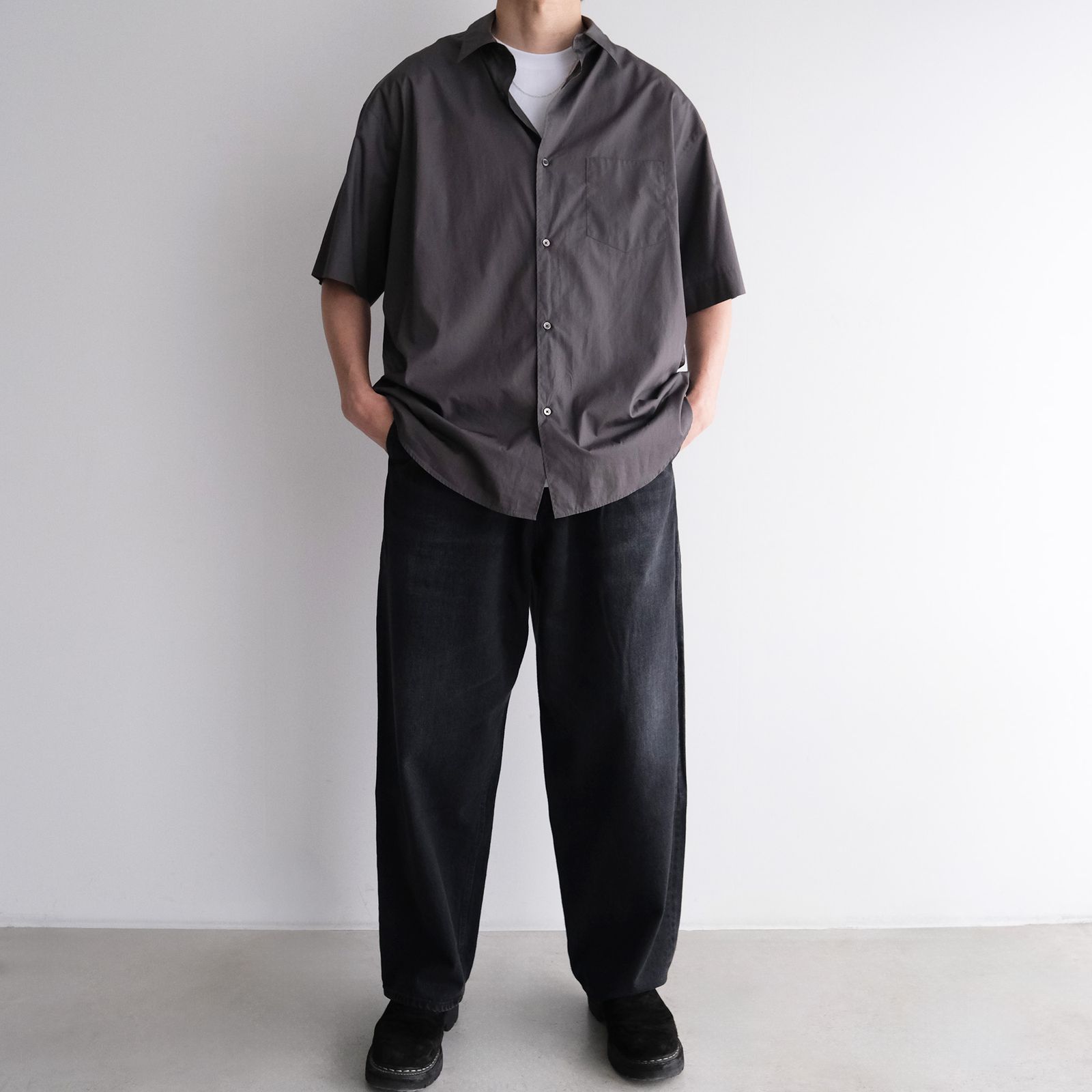 Broad S/S Oversized Regular Collar Shirt -シャツ-（C.Gray / C.グレー）GM261-50003B