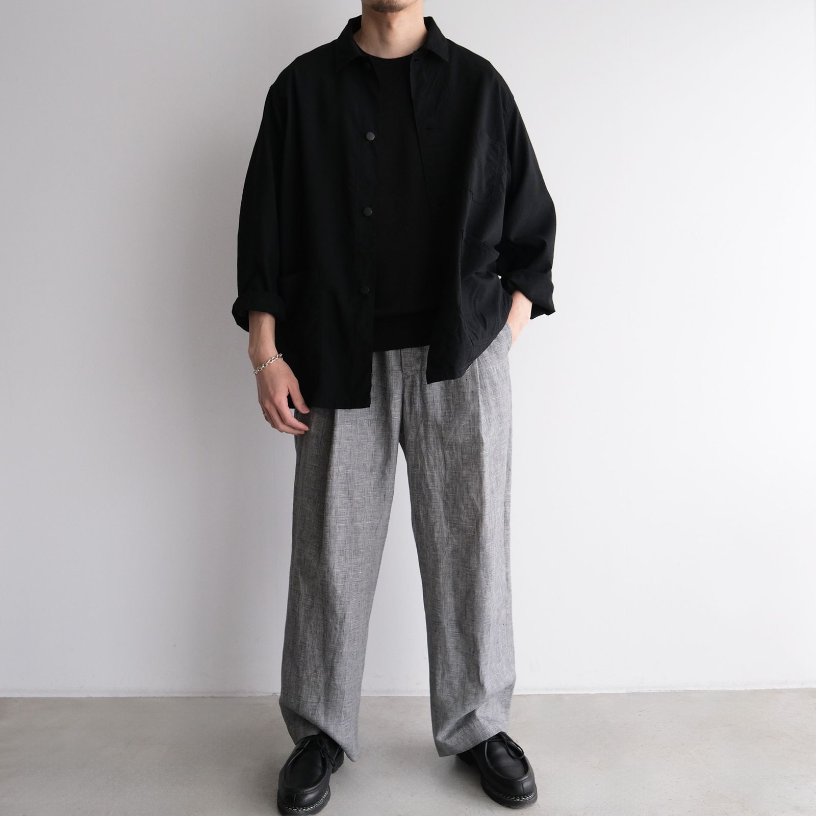 Linen-1 Tuck Pantst -パンツ-（G.Plaid / グレンチェック）