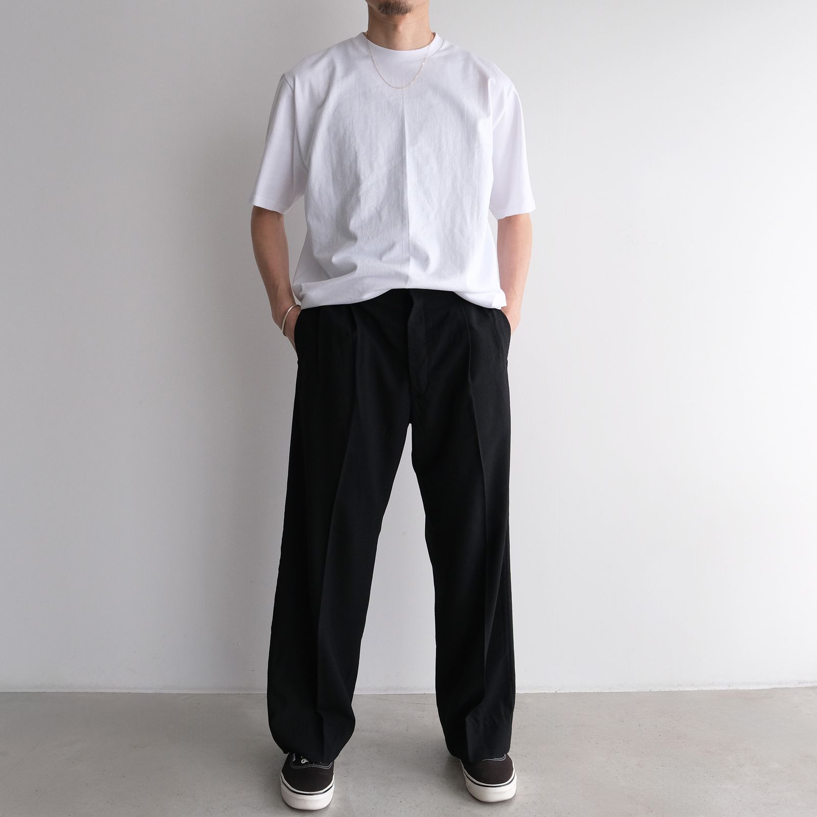 Wool 2 Tuck Trousers -パンツ-（Black / ブラック）