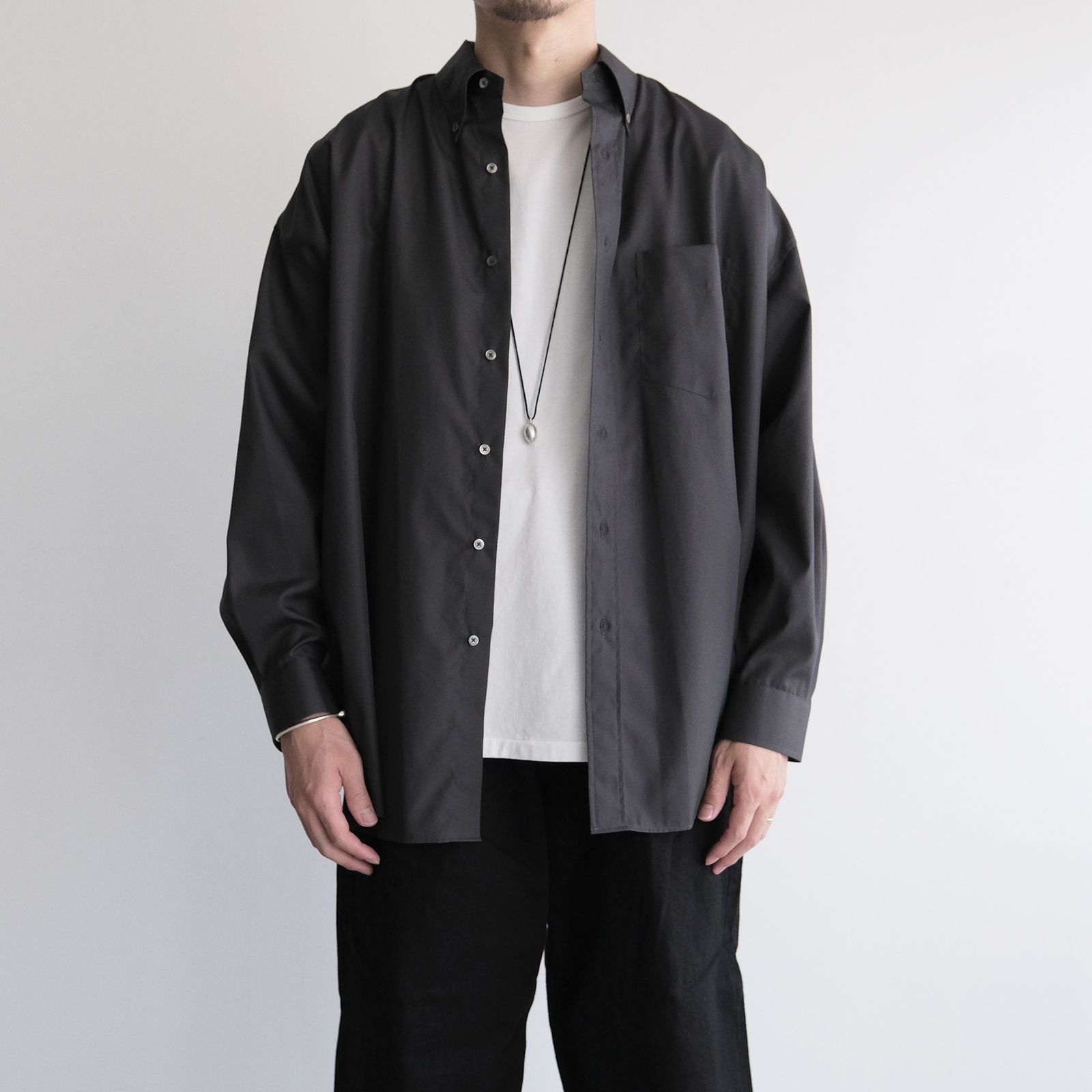 Easy Care Poplin L/S Oversized B.D Shirt -シャツ-（Gray / グレー）GM263-50620