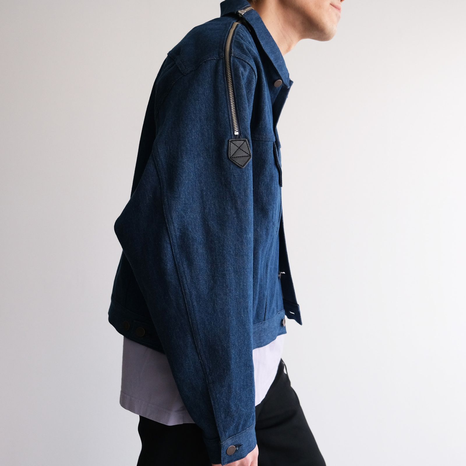 "1"Zip:Denim Jacket - ジャケット（D.Blue / ダークブルー）