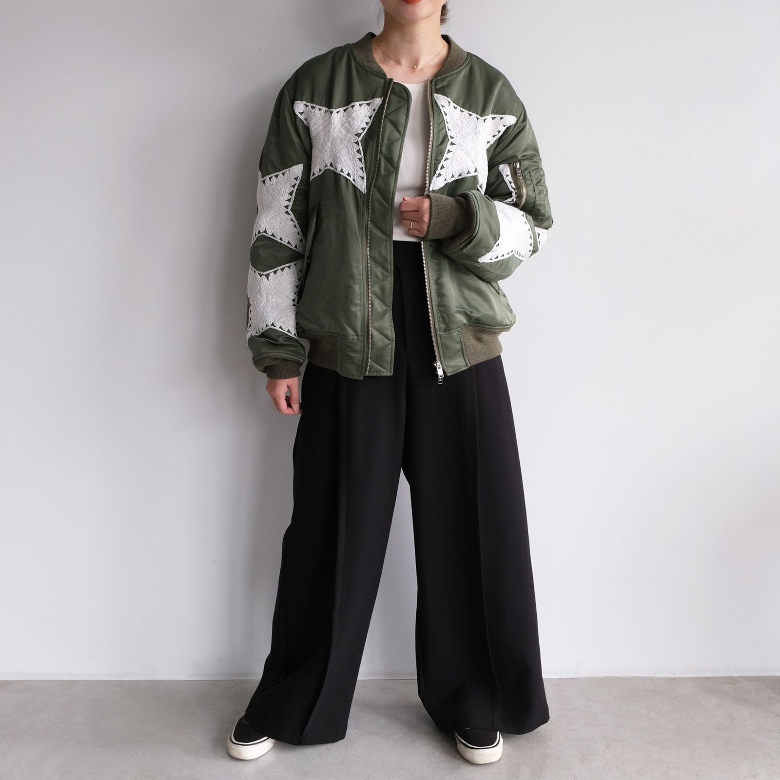 The Craft Hand Embroidery Flight Jacket -ジャケット-（Olive / オリーブ）