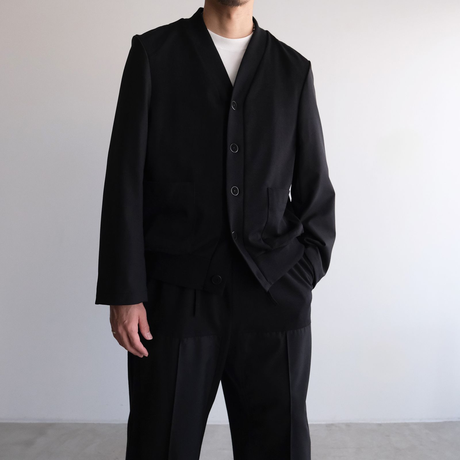 Un(i)Form Jersey：Docking Cardigan - カーディガン-（Black / ブラック）