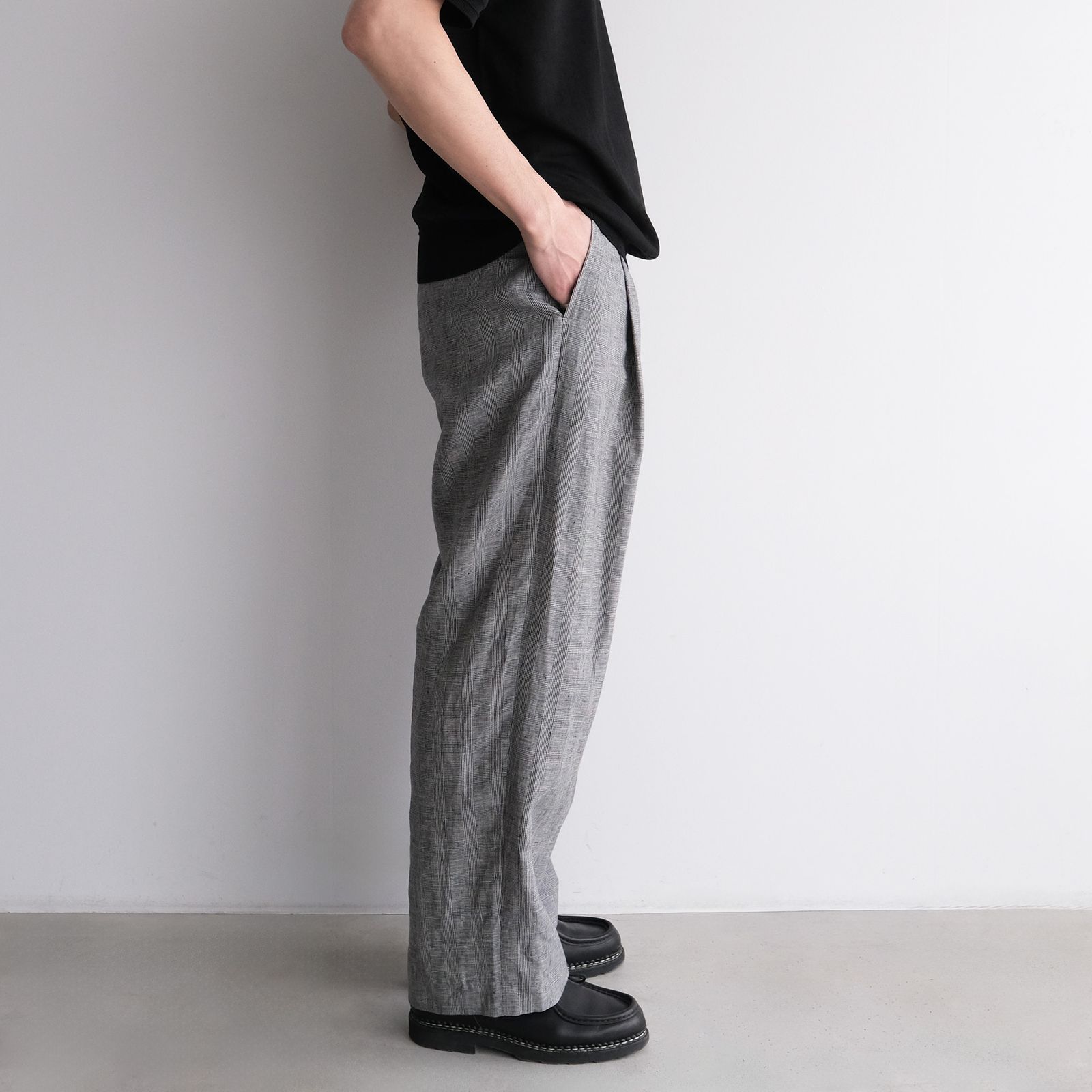 Linen-1 Tuck Pantst -パンツ-（G.Plaid / グレンチェック）