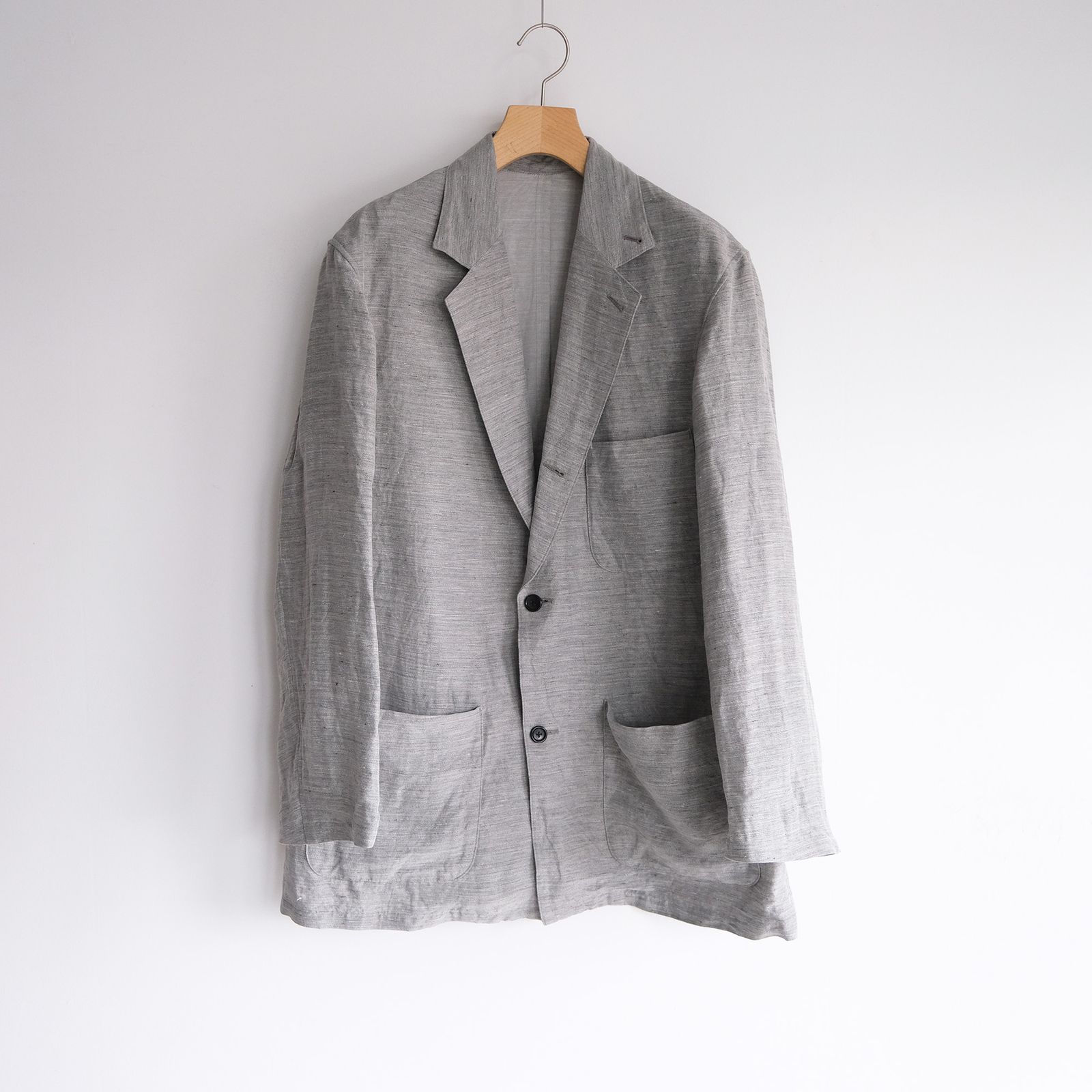 Linen Cupro Back Satin Work Jacket -ジャケット-（Gray / グレー）GM261-20370
