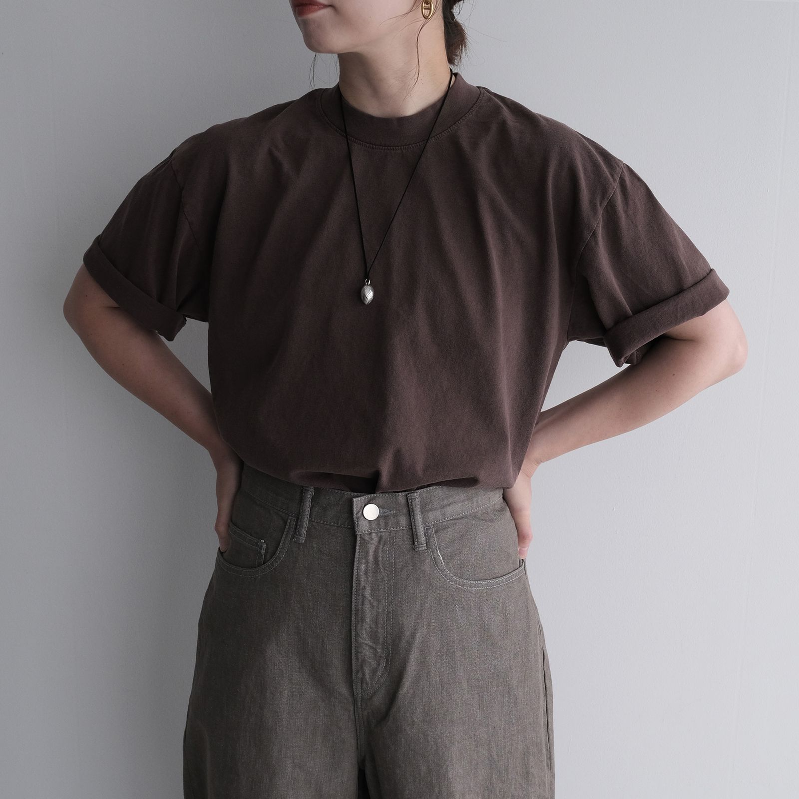 MINE Duct Tape T-Shirt / White Label STACK STORE 10th Anniversary Limited Color -Tシャツ-（PD Brown / ピグメントダイ ブラウン）