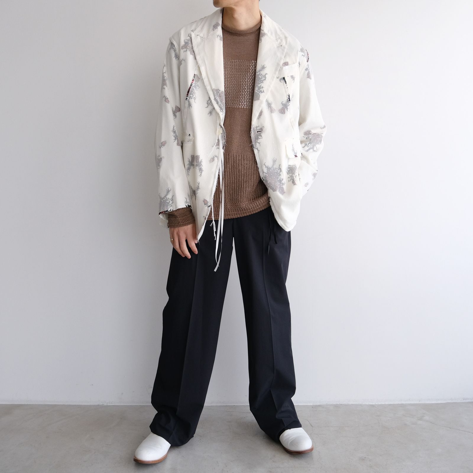 midorikawa - Stretch Wide Slacks -スラックス-（Black / ブラック 