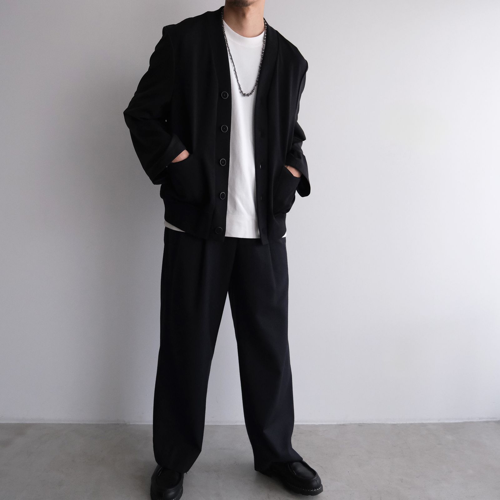 Un(i)Form Jersey：Docking Cardigan - カーディガン-（Black / ブラック）