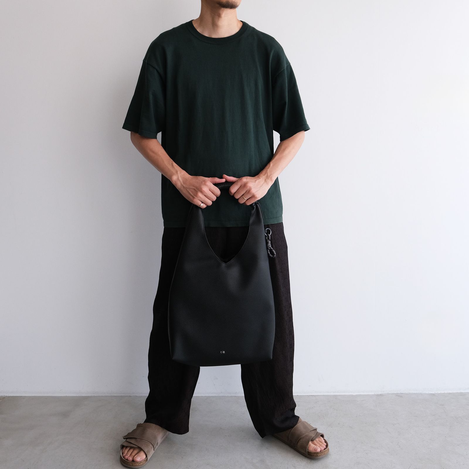 Tech Leather Wrapping Handle Tote -バッグ-（Black / ブラック）