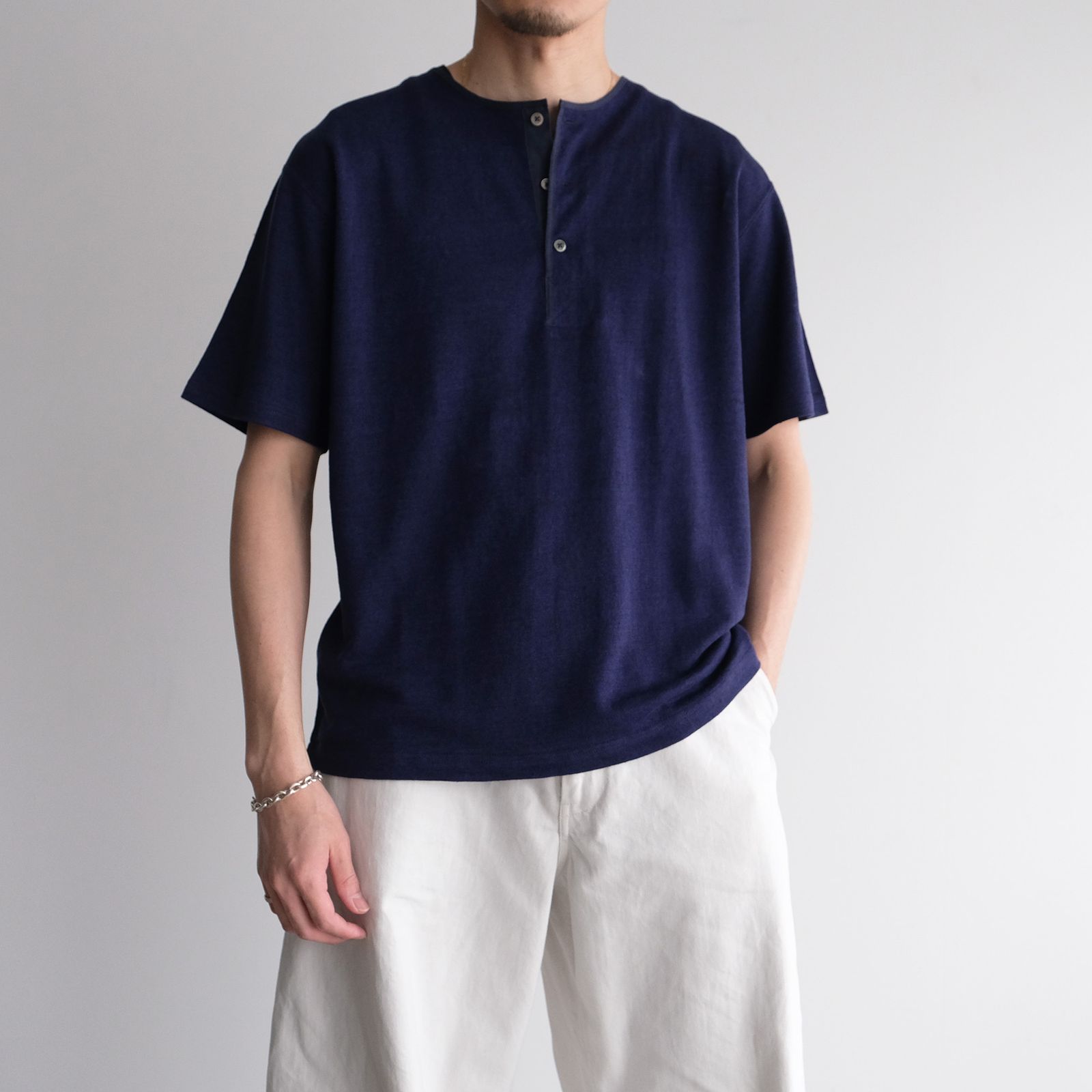 Linen 10oz Henry Neck Pullover -Tシャツ-（Royal Blue / ロイヤルブルー）