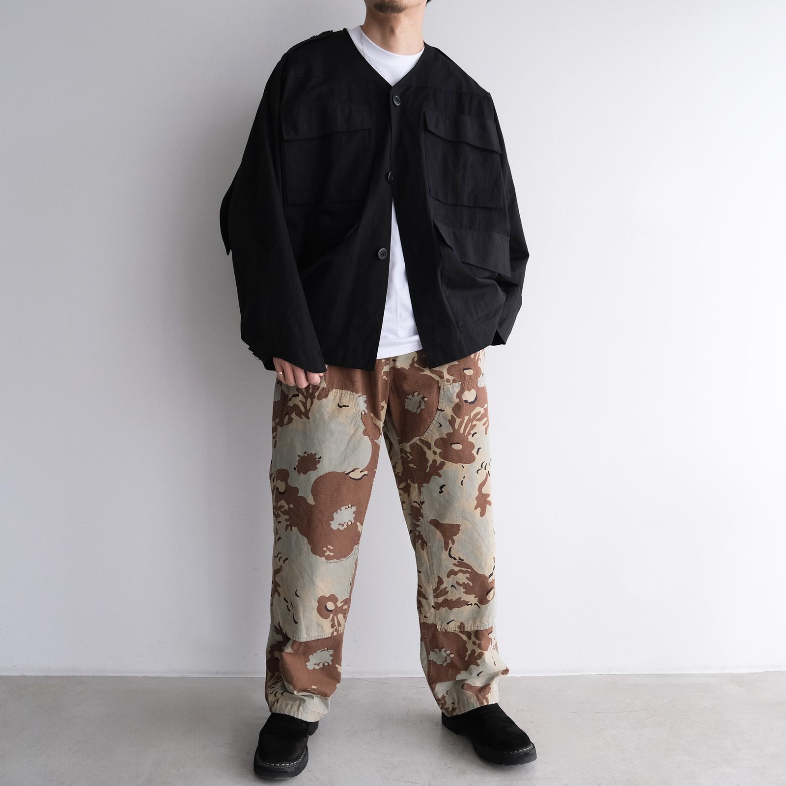Camo Flower Double Knee Pants -パンツ-（Beige / ベージュ）