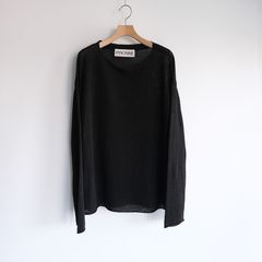 Linen Over Size Pull Over -ニット-（Black / ブラック）