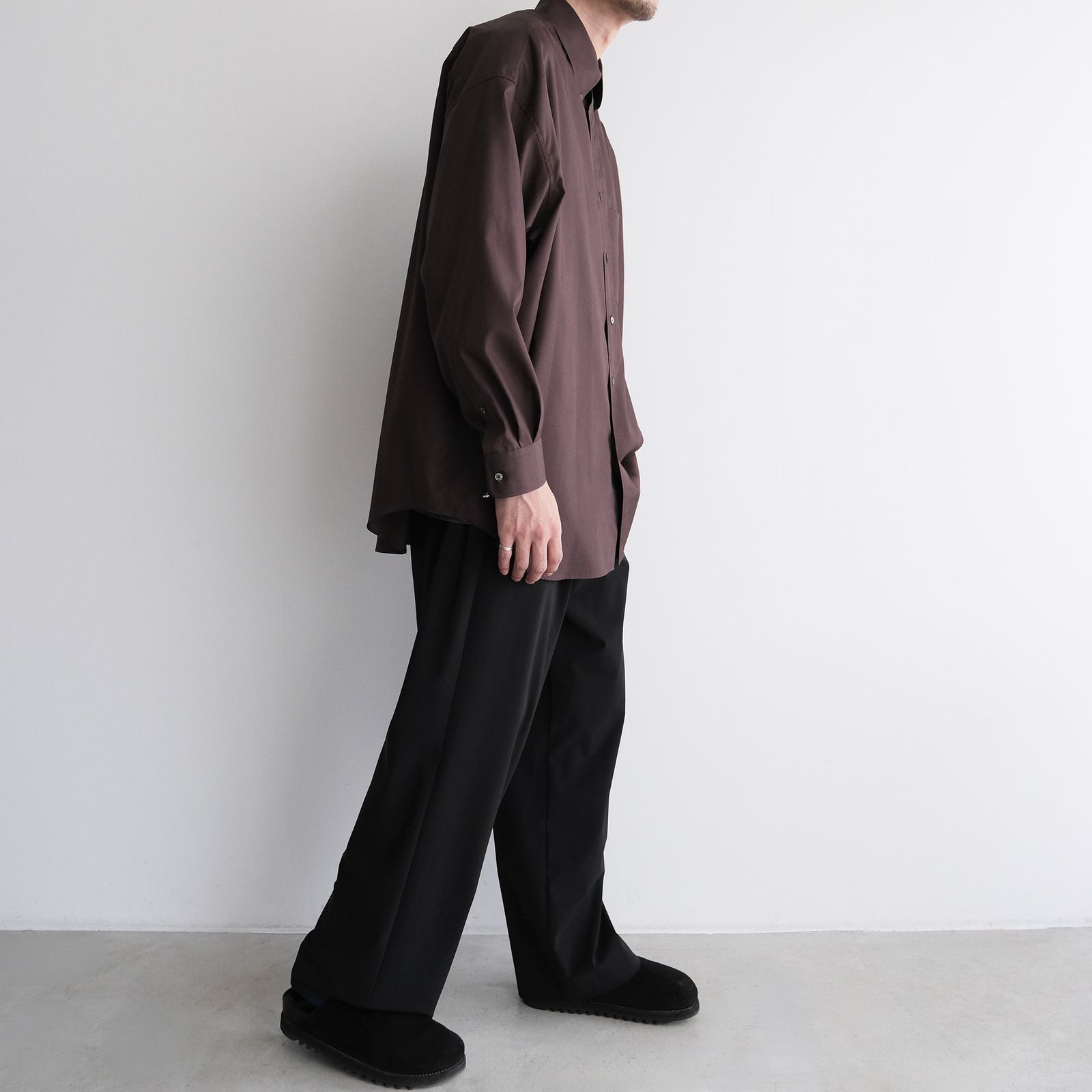 Easy Care Poplin L/S Oversized B.D Shirt -シャツ-（Brown / ブラウン）GM263-50620