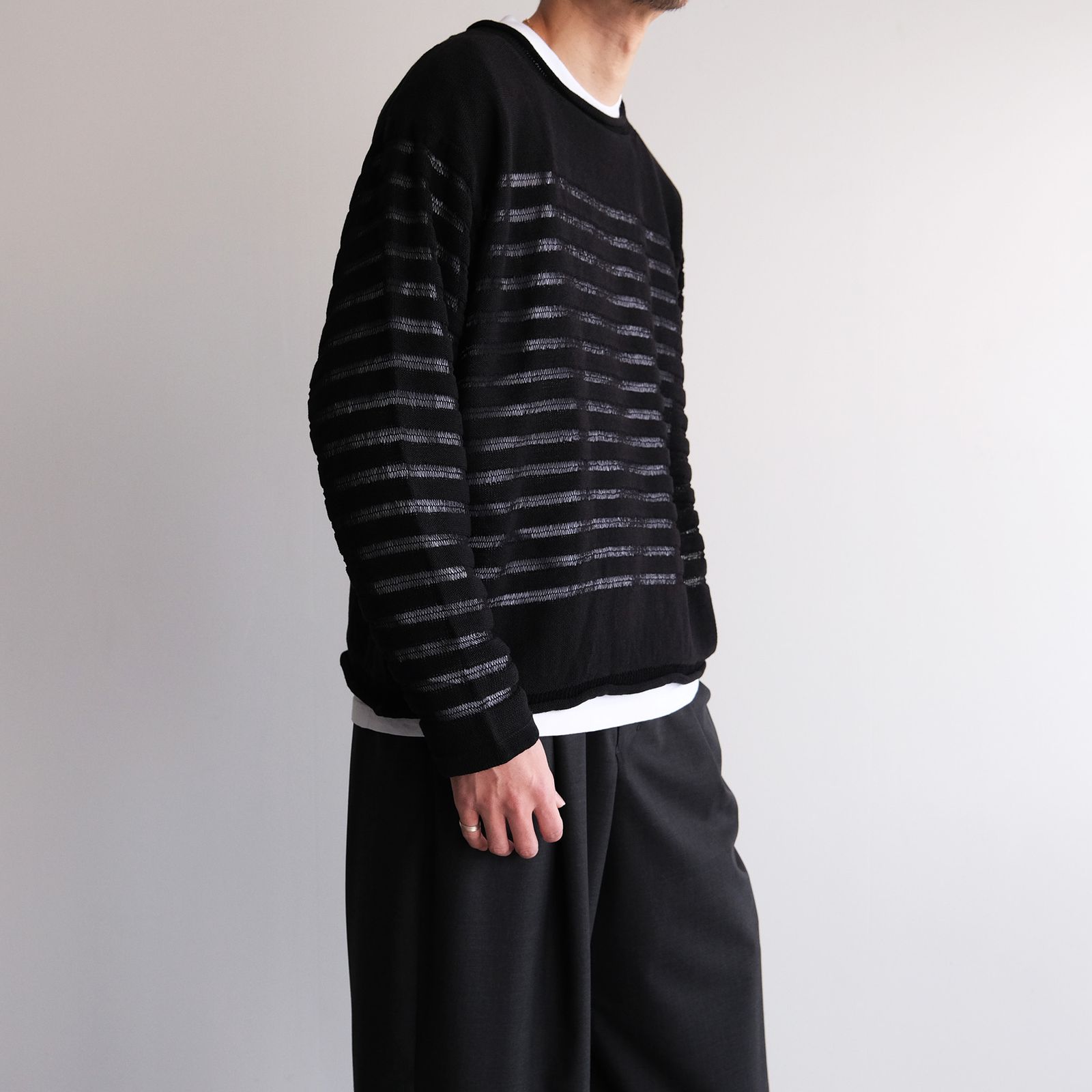 Panel Border Sweather -ニット-（Black / ブラック）