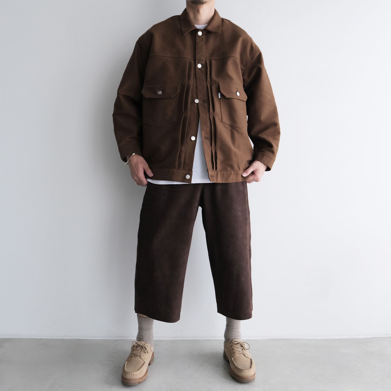 Cotton Double Serge Jacket -ジャケット-（Brown / ブラウン）GM263-20450