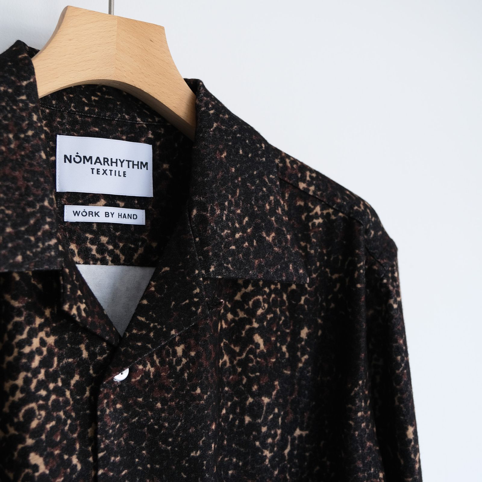 Leopard Flannel Open Collar Shirt -シャツ-（Brown / ブラウン）