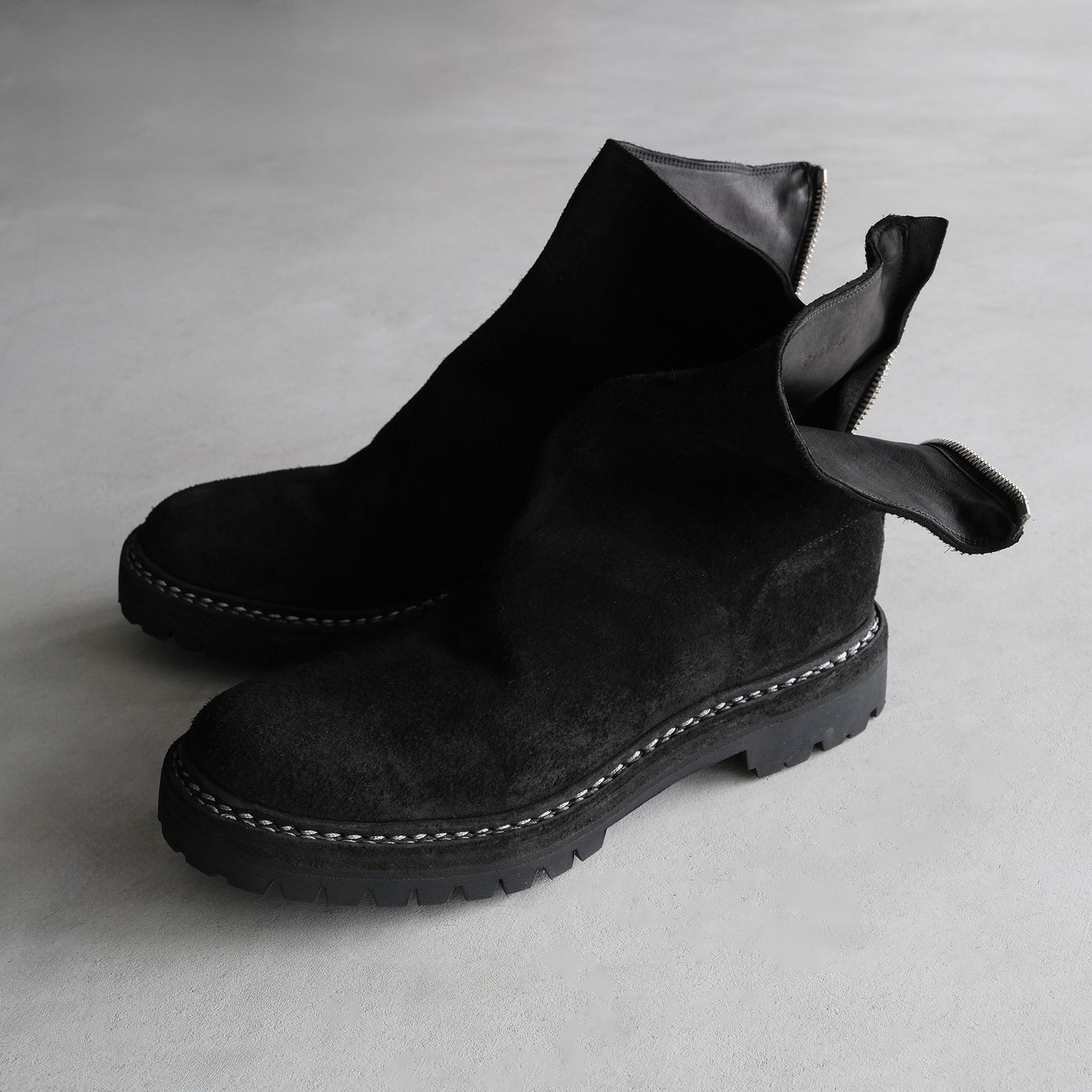 796V_N Horse Reverse Back Zip Boot -ブーツ-（Black / ブラック）